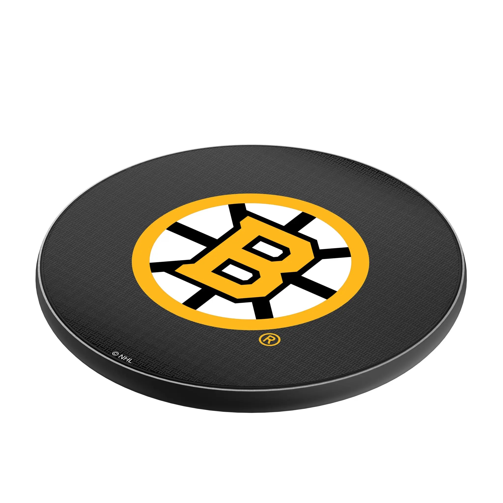 Boston Bruins Linen 15-Watt Wireless Charger - Isometric View