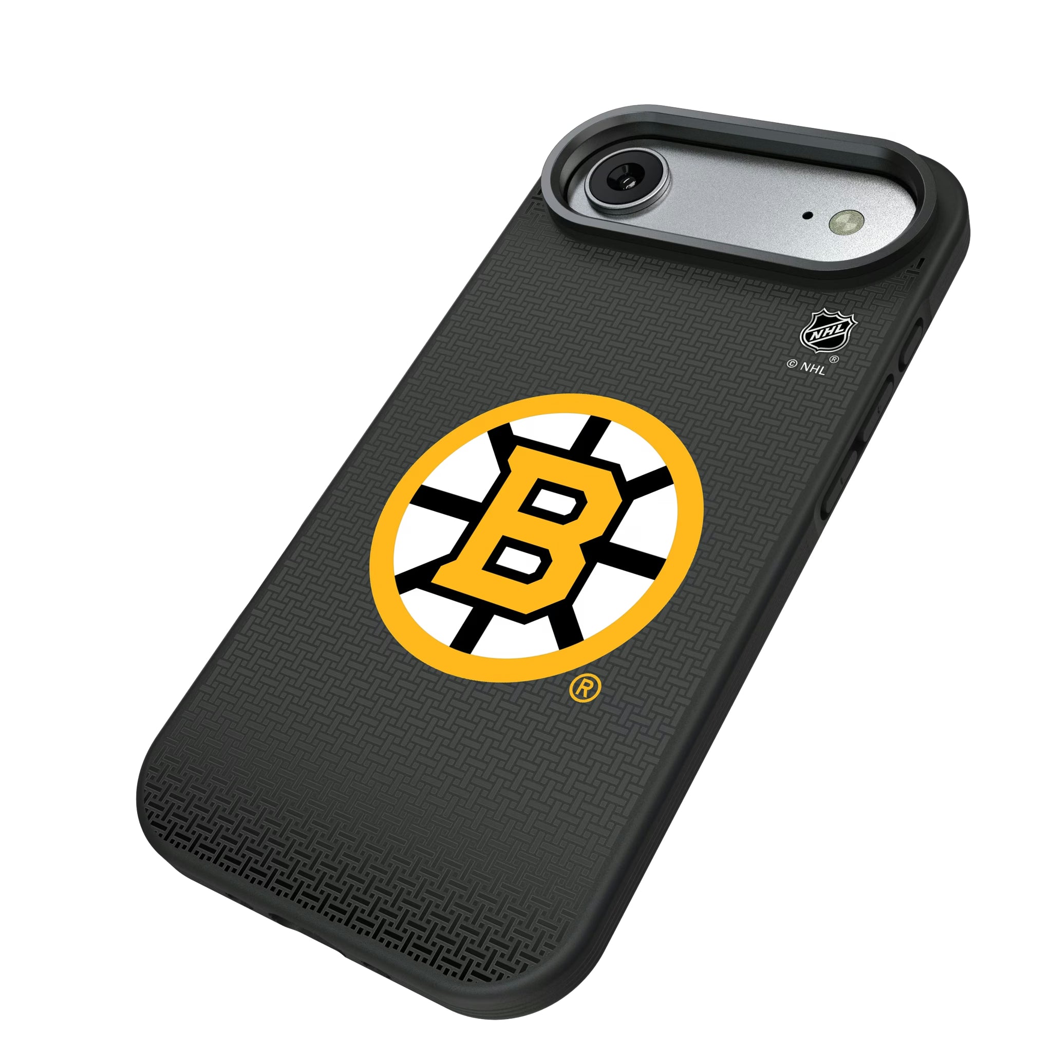 Boston Bruins Linen iPhone Bump Phone Case for Apple iPhone - Isometric View#Device_iPhone Air