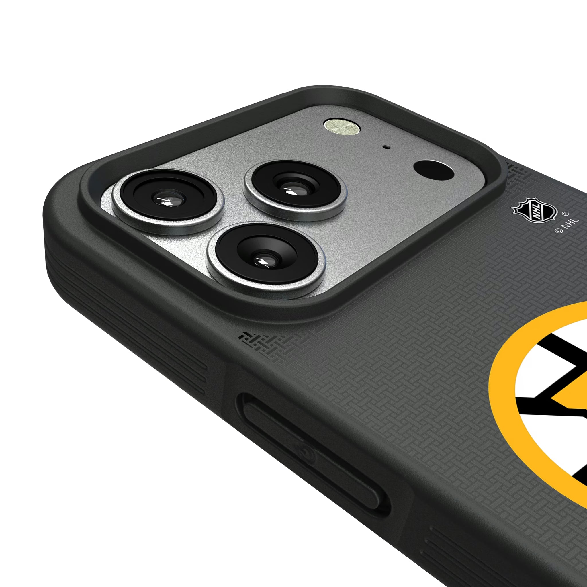 Boston Bruins Linen iPhone Bump Phone Case for Apple iPhone - Detail#Device_iPhone 17 Pro