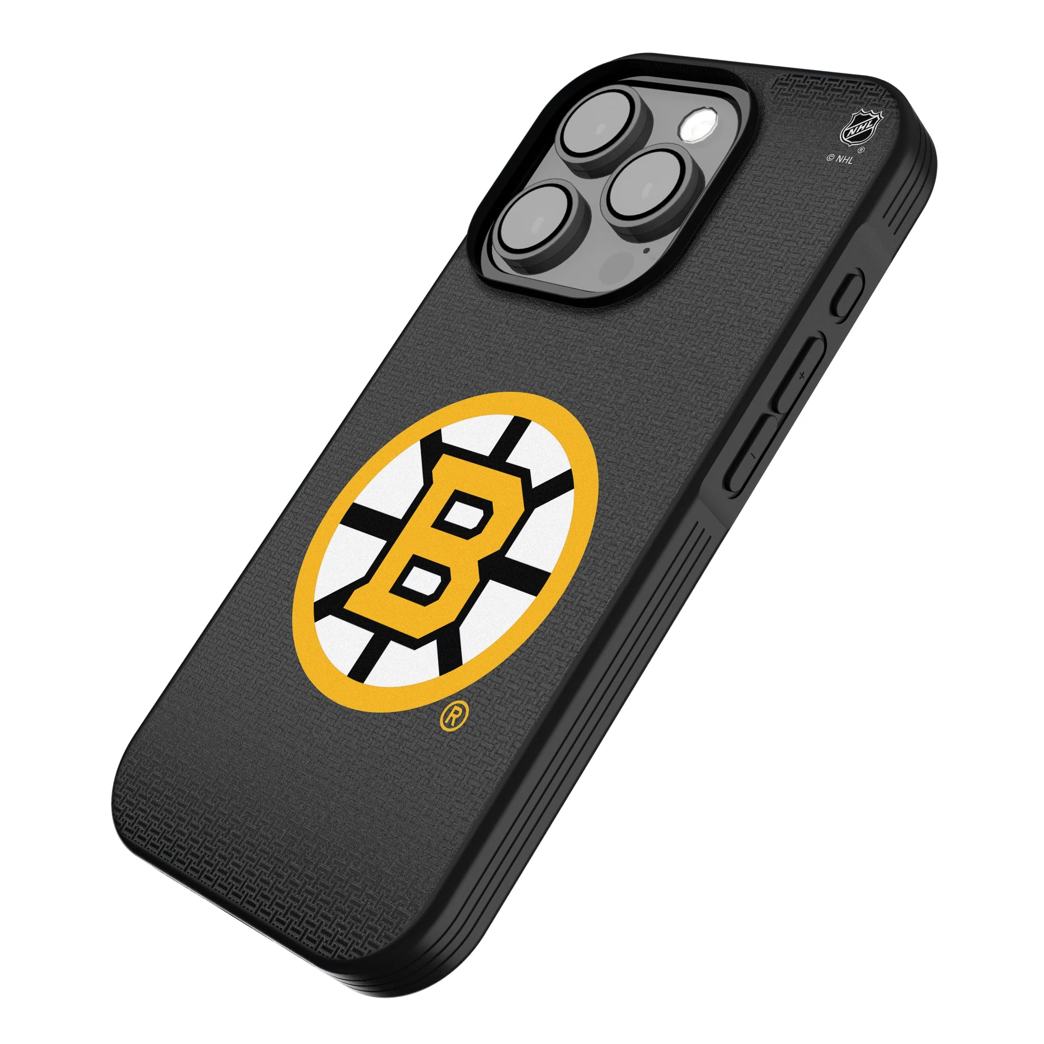 Boston Bruins Linen iPhone Bump Phone Case for Apple iPhone - Isometric View