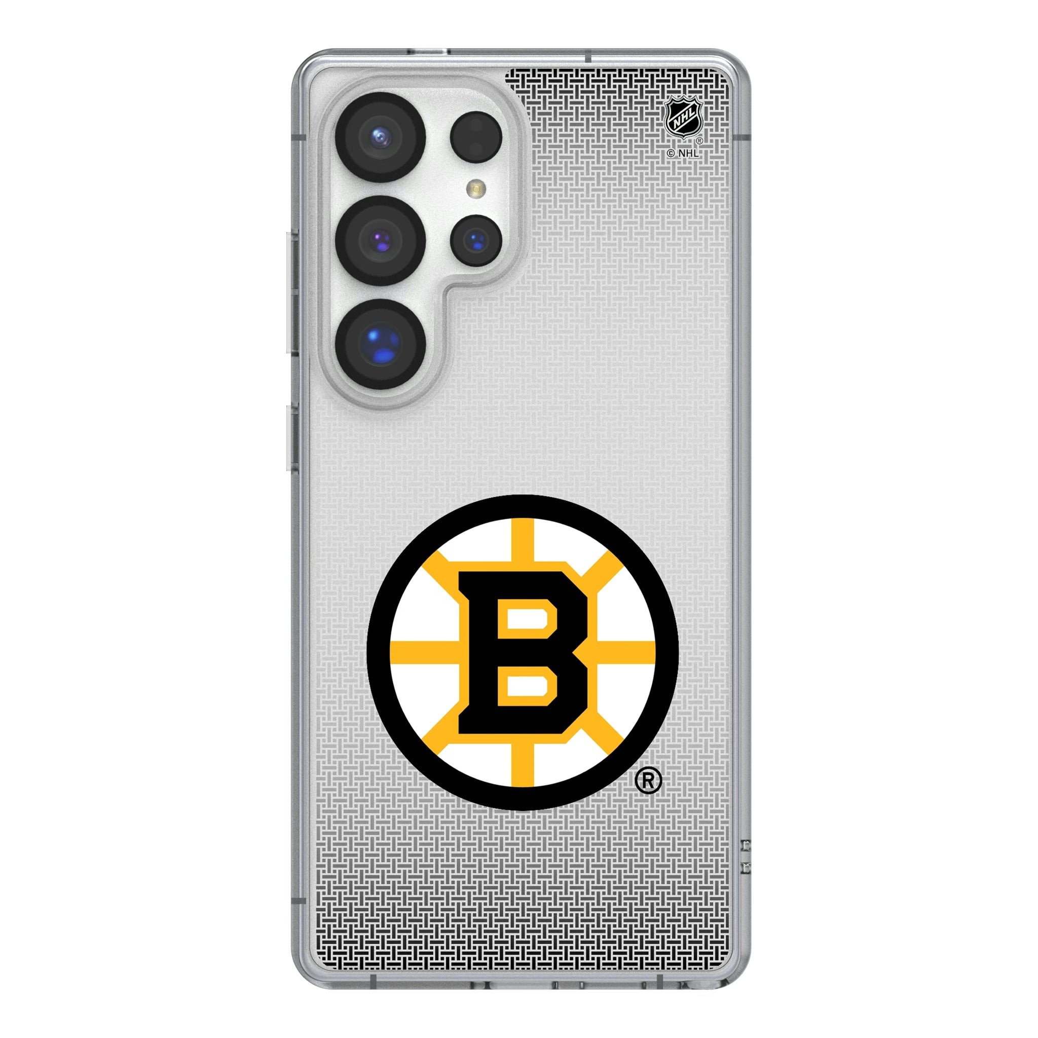 Boston Bruins Linen Galaxy Clear Phone Case for Samsung Galaxy