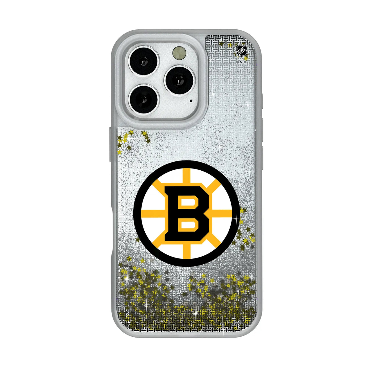 Boston Bruins Linen iPhone Glitter Phone Case for Apple iPhone#Device_iPhone 16 Pro