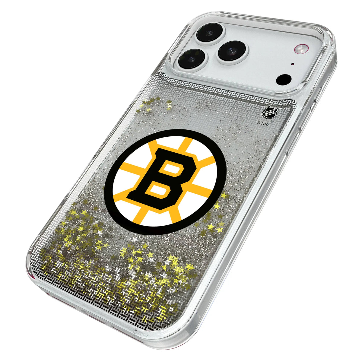 Boston Bruins Linen iPhone Glitter Phone Case for Apple iPhone - Isometric View#Device_iPhone 18 Pro Max