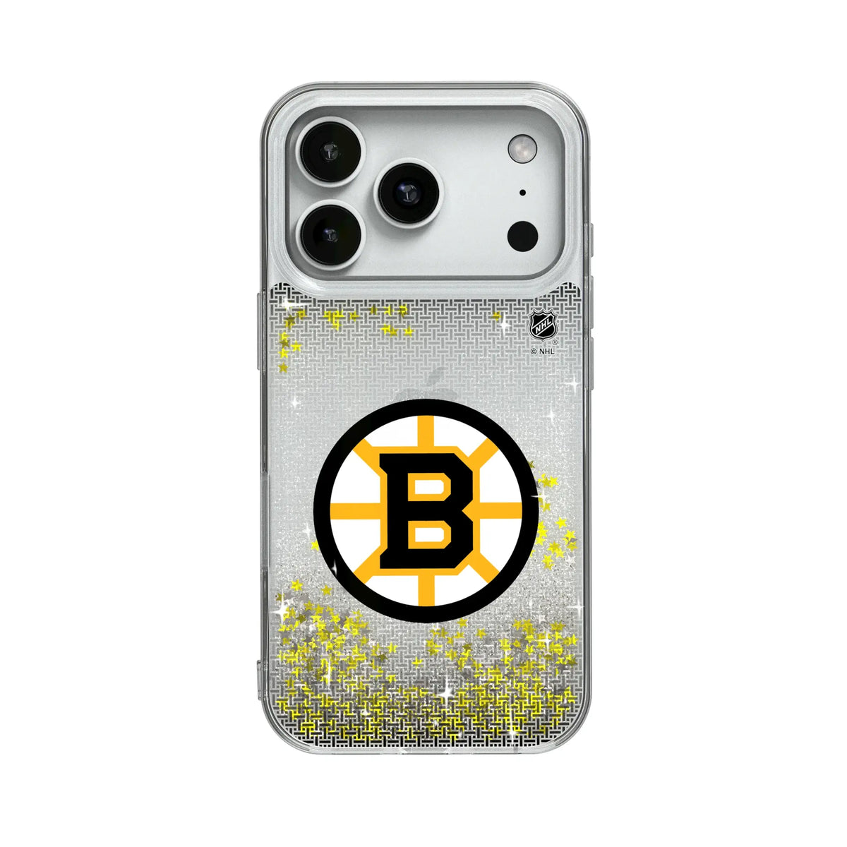 Boston Bruins Linen Glitter Phone Case for Apple iPhone