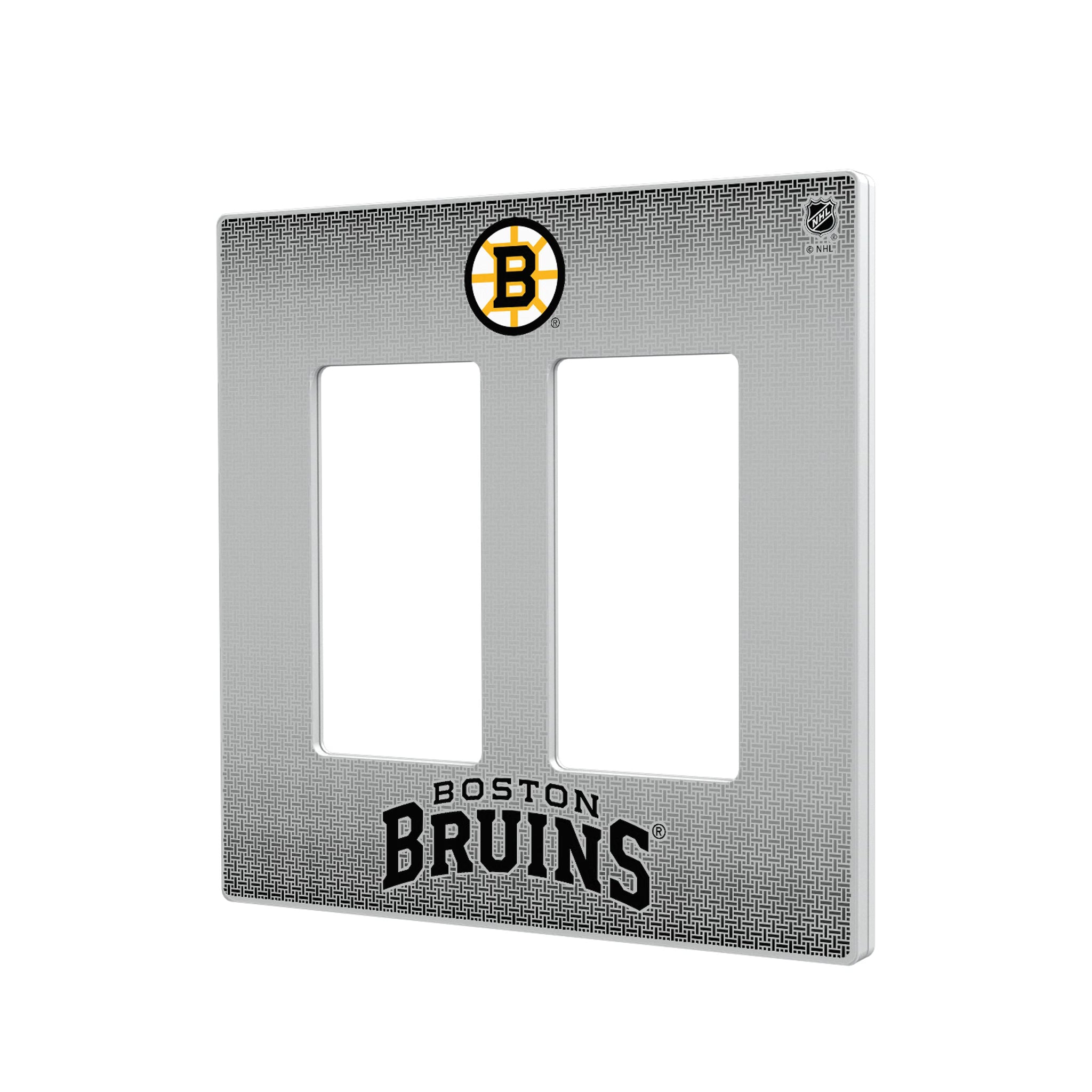 Boston Bruins Linen Hidden-Screw Light Switch Plate#Style_Double Rocker