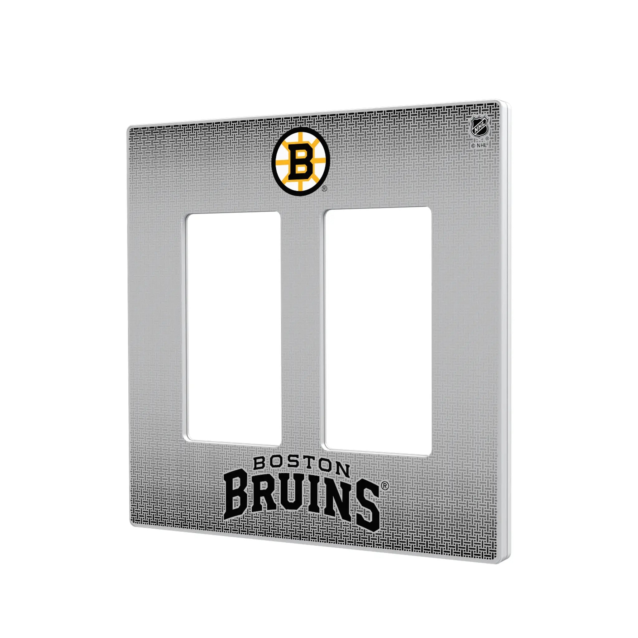 Boston Bruins Linen Hidden-Screw Light Switch Plate#Style_Double Rocker