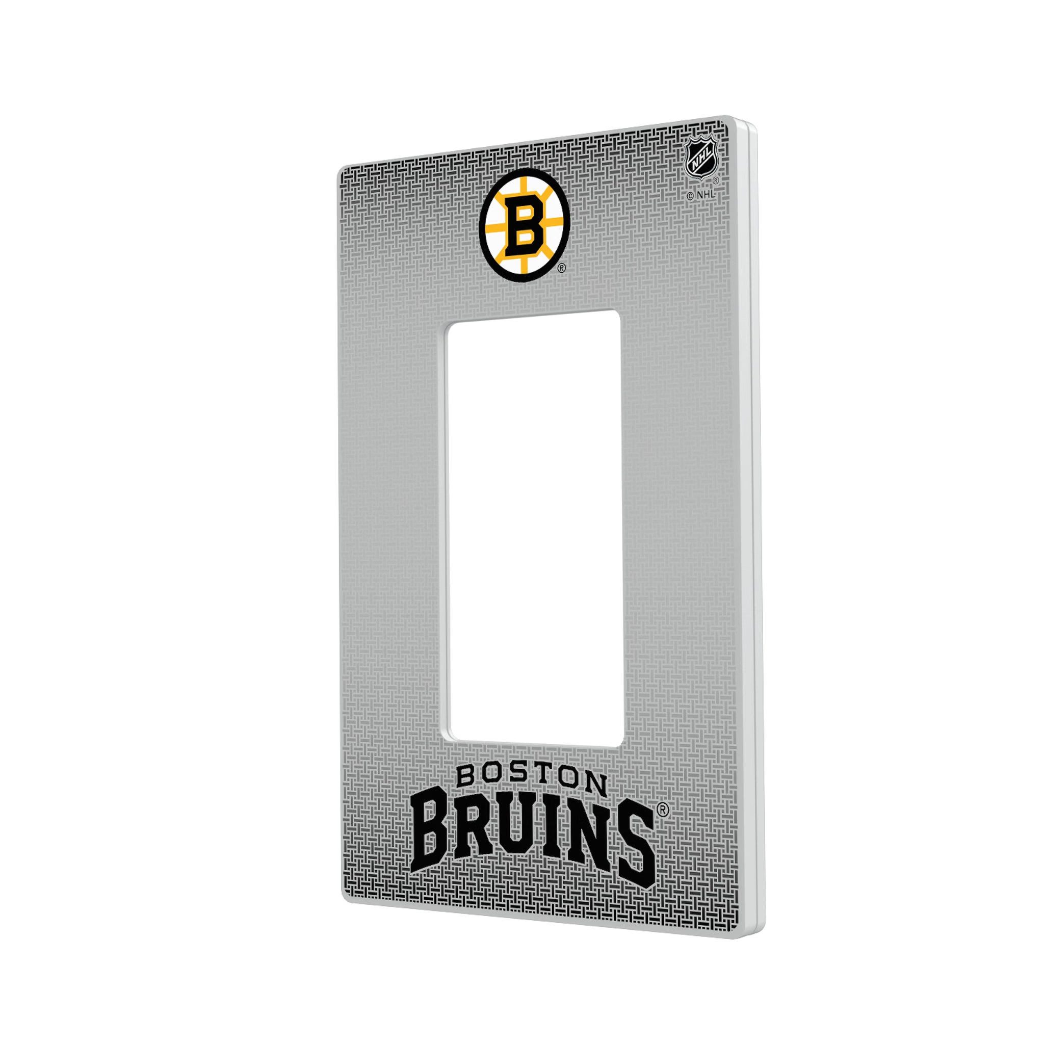 Boston Bruins Linen Hidden-Screw Light Switch Plate#Style_Single Rocker