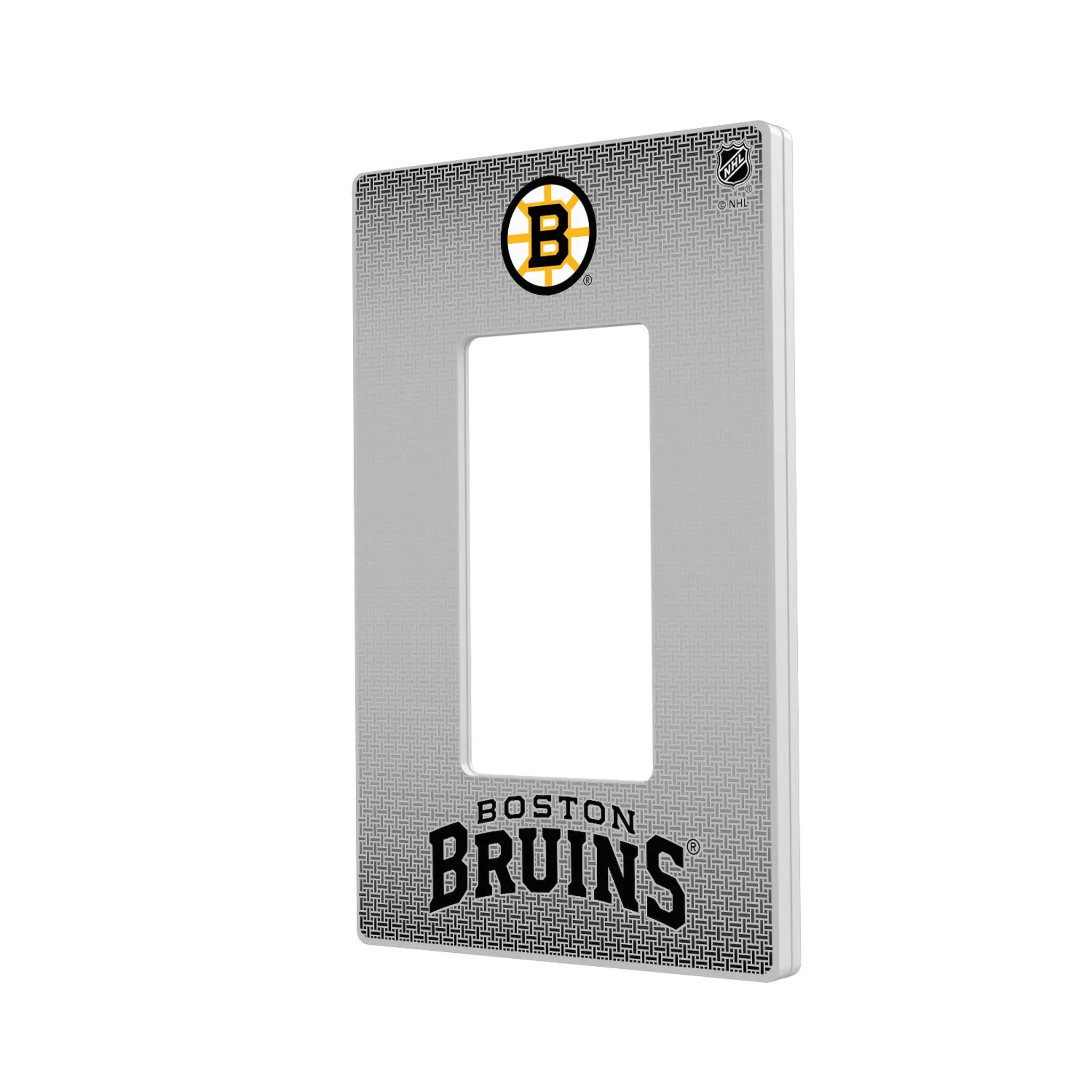 Boston Bruins Linen Hidden-Screw Light Switch Plate#Style_Single Rocker