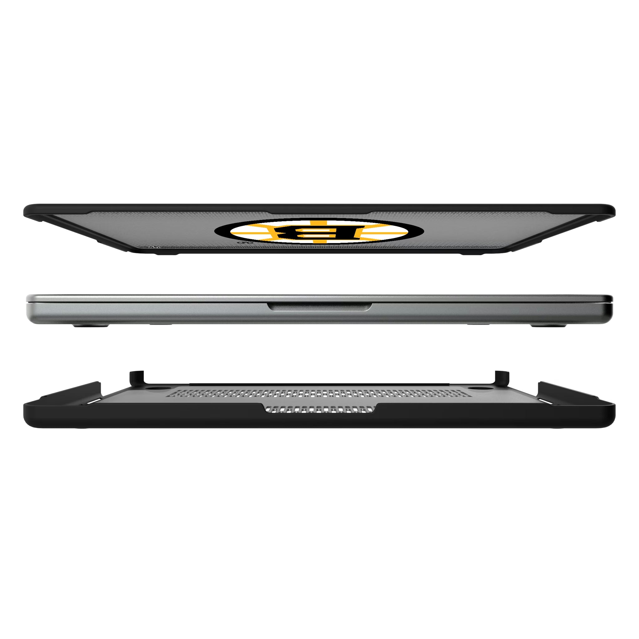 Boston Bruins Linen MacBook Laptop Case for Apple MacBook#Device_MacBook Pro (14-inch, 2021) / MacBook Pro (14-inch, 2023) / MacBook Pro (14-inch, 2024)