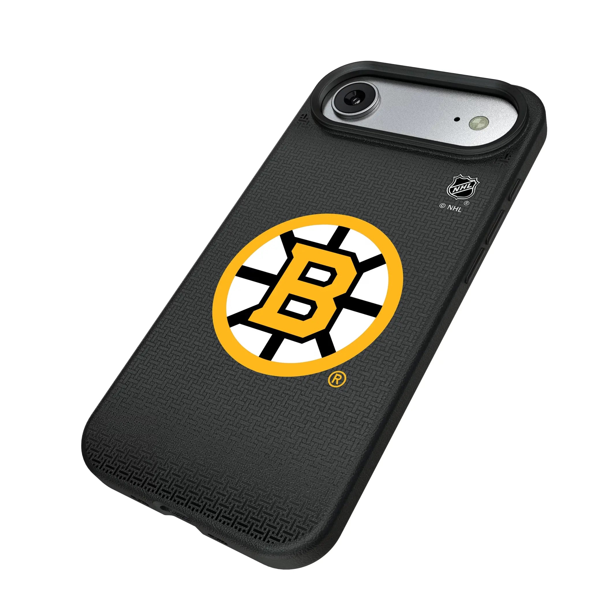 Boston Bruins Linen iPhone MagSafe Compatible Phone Case for Apple iPhone - Isometric View#Device_iPhone Air