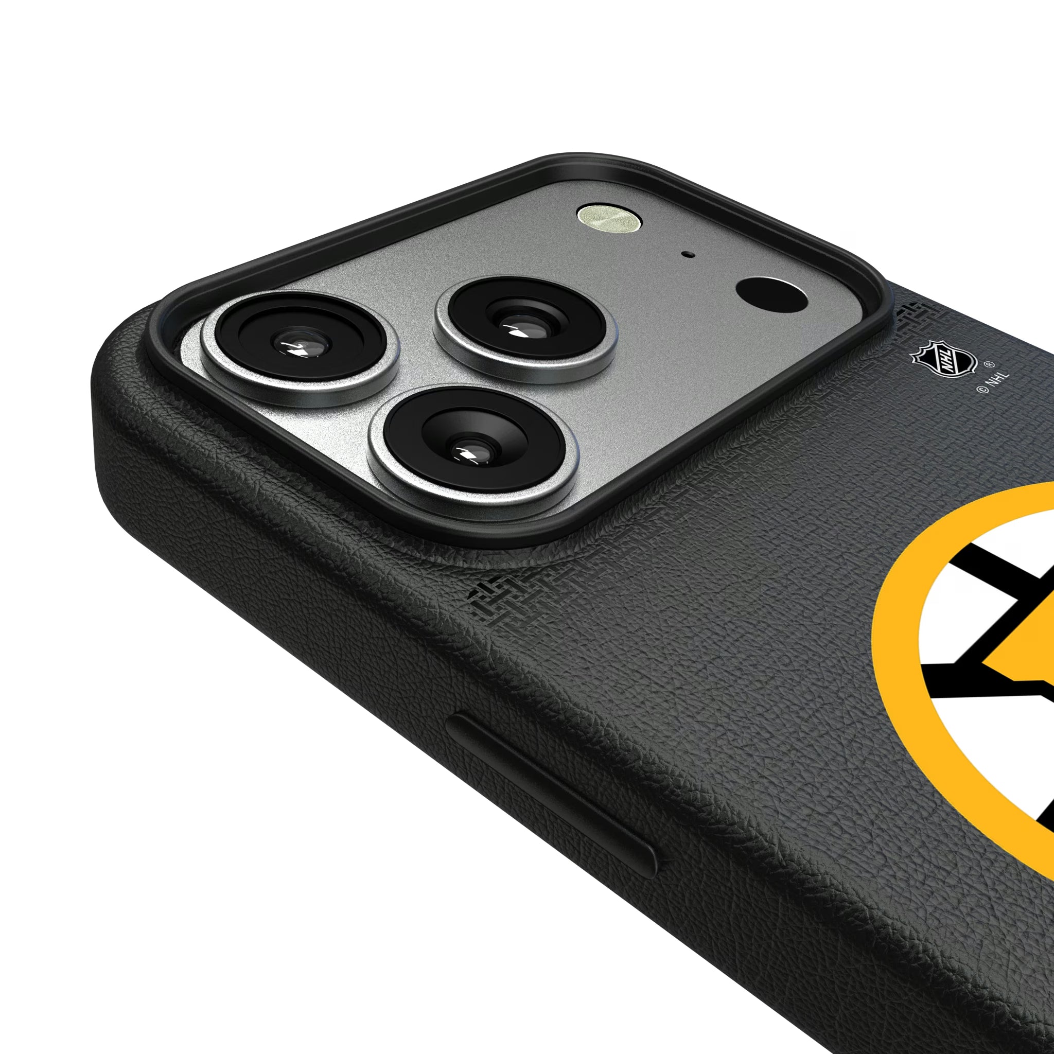 Boston Bruins Linen iPhone MagSafe Compatible Phone Case for Apple iPhone - Detail#Device_iPhone 17 Pro