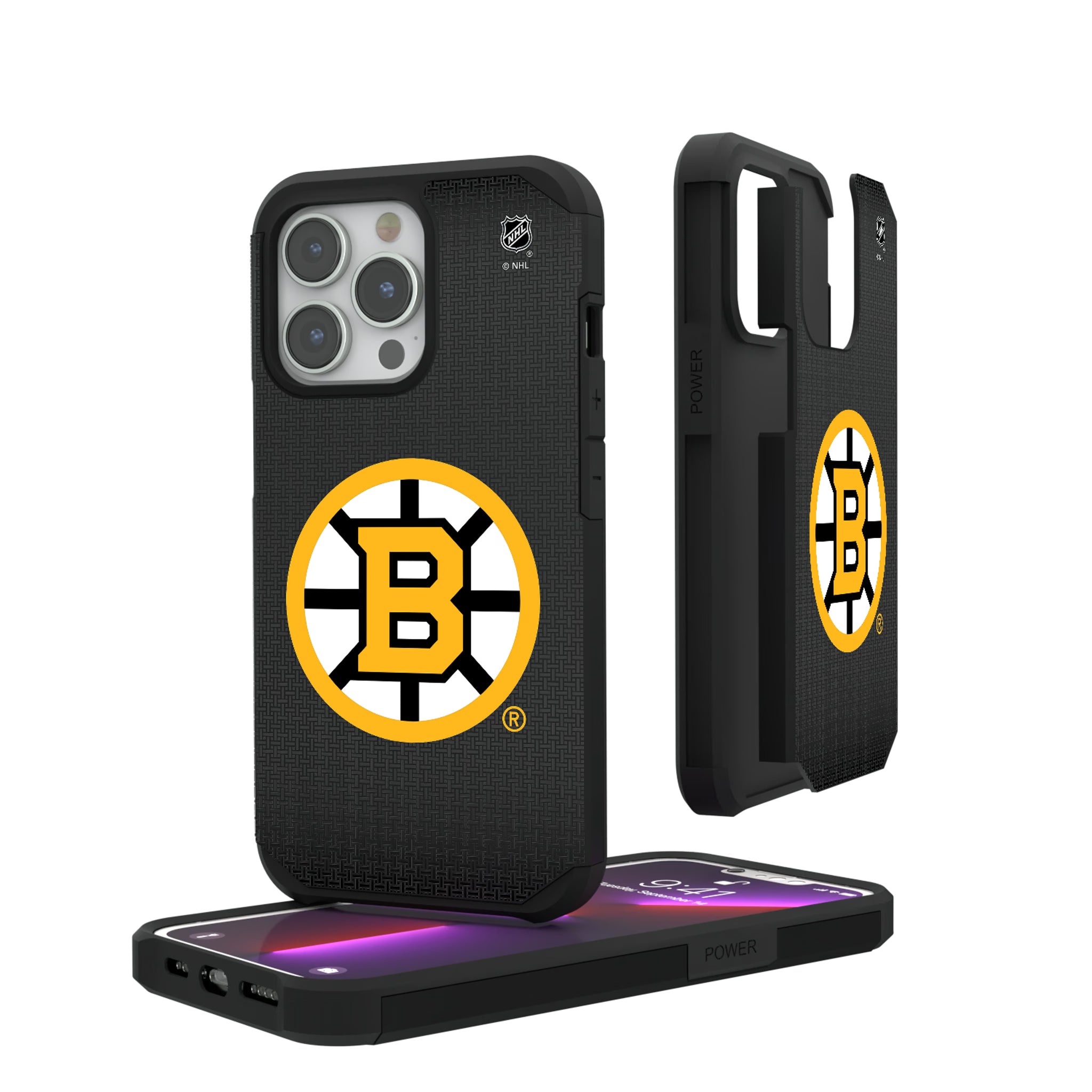 Boston Bruins Linen iPhone Rugged Phone Case for Apple iPhone#Device_iPhone 13 Pro