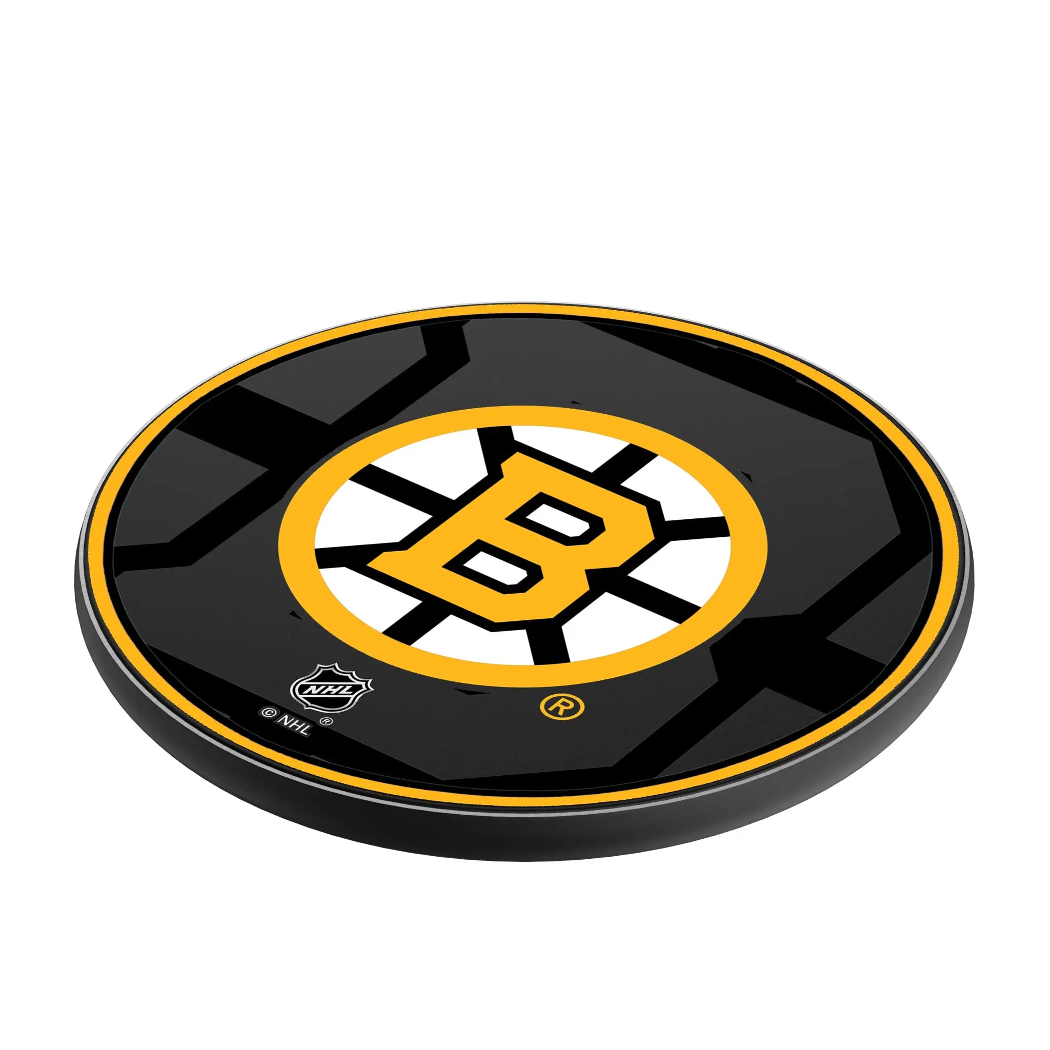 Boston Bruins Monocolor Tilt 15-Watt Wireless Charger - Isometric View