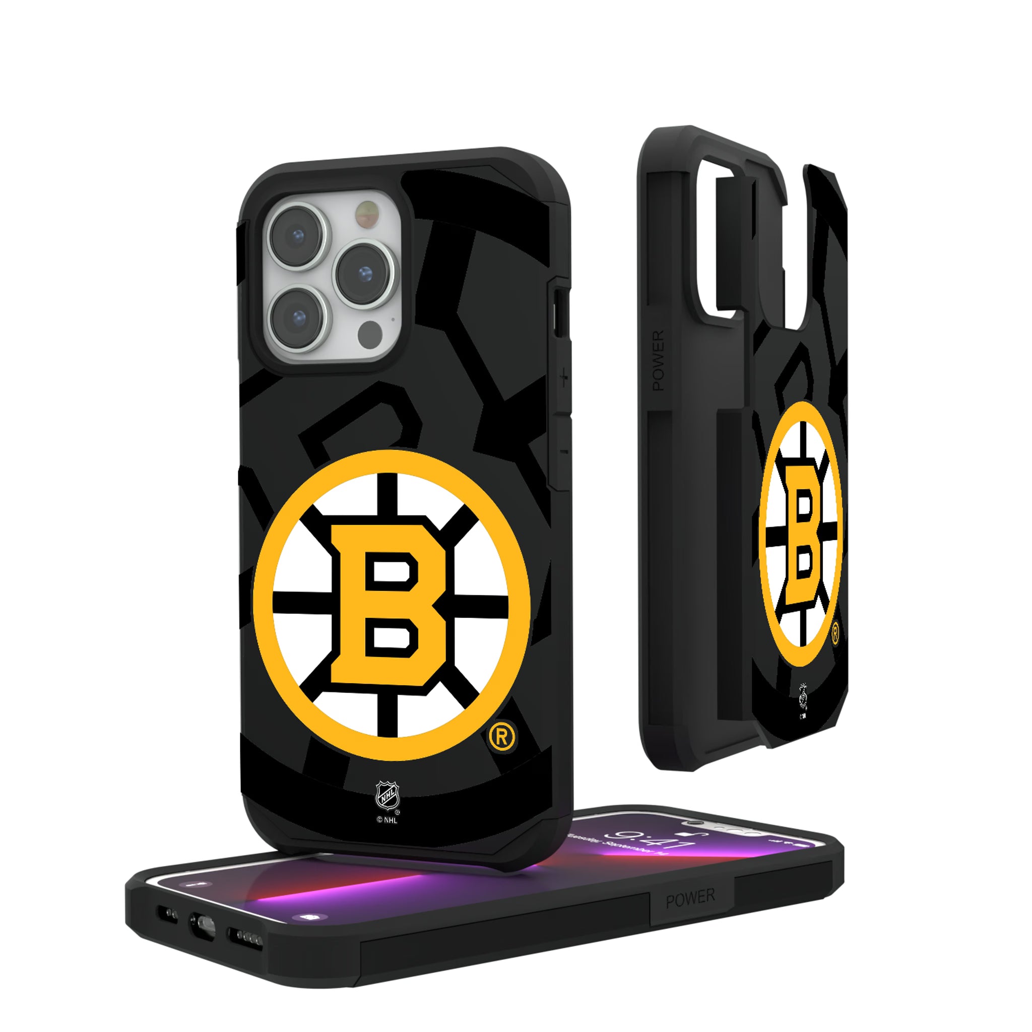Boston Bruins Monocolor Tilt iPhone Rugged Phone Case for Apple iPhone