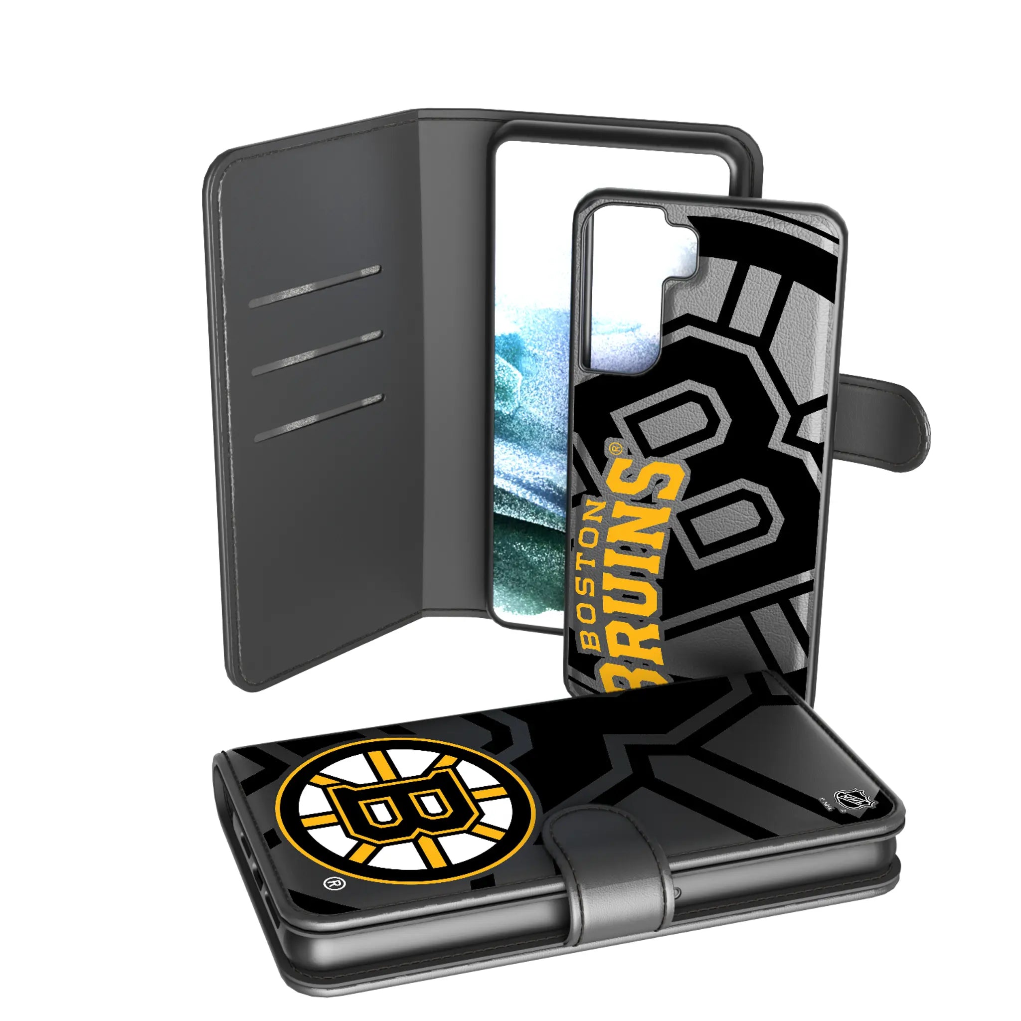 Boston Bruins Monocolor Tilt Galaxy Wallet Phone Case for Samsung Galaxy
