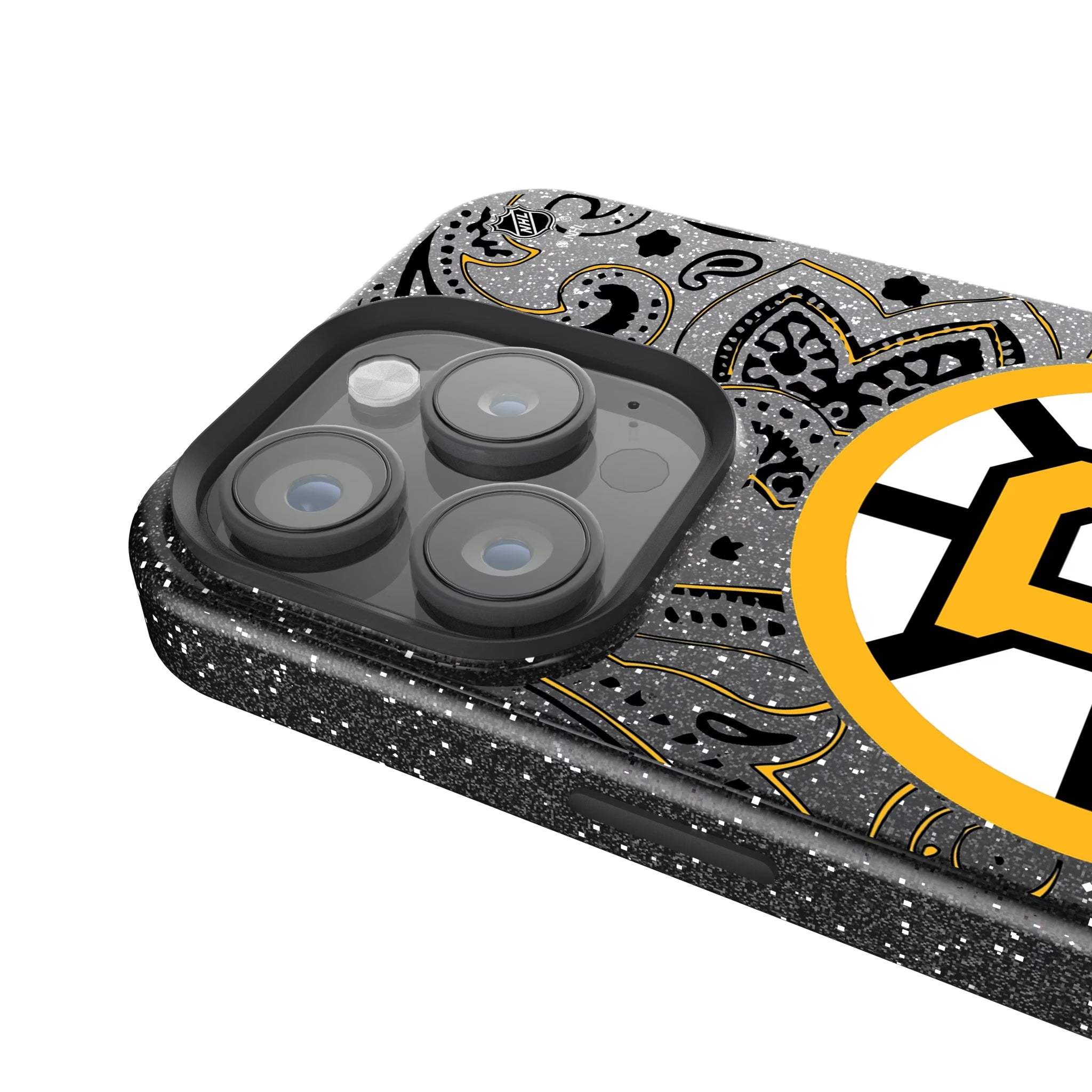 Boston Bruins Paisley iPhone Bling Phone Case for Apple iPhone - Detail