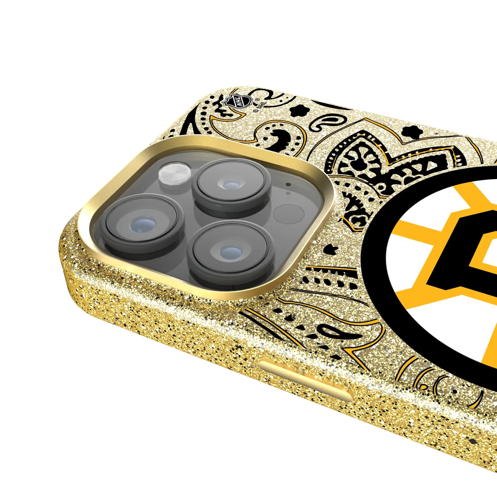 Boston Bruins Paisley iPhone Bling Phone Case for Apple iPhone - Detail
