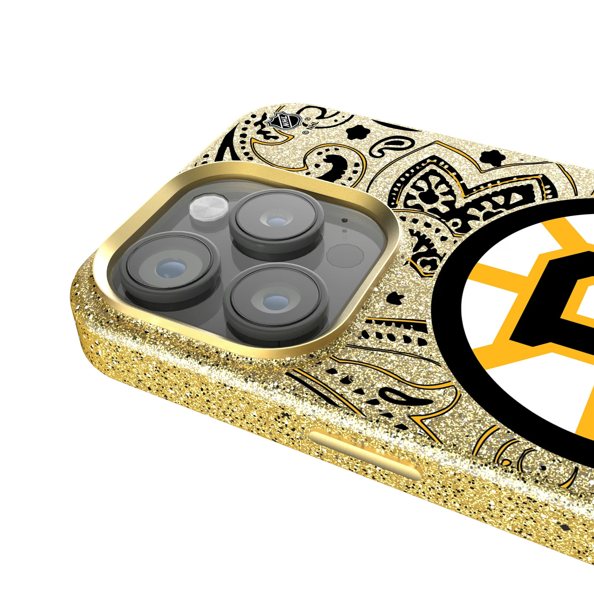 Boston Bruins Paisley iPhone Bling Phone Case for Apple iPhone - Detail