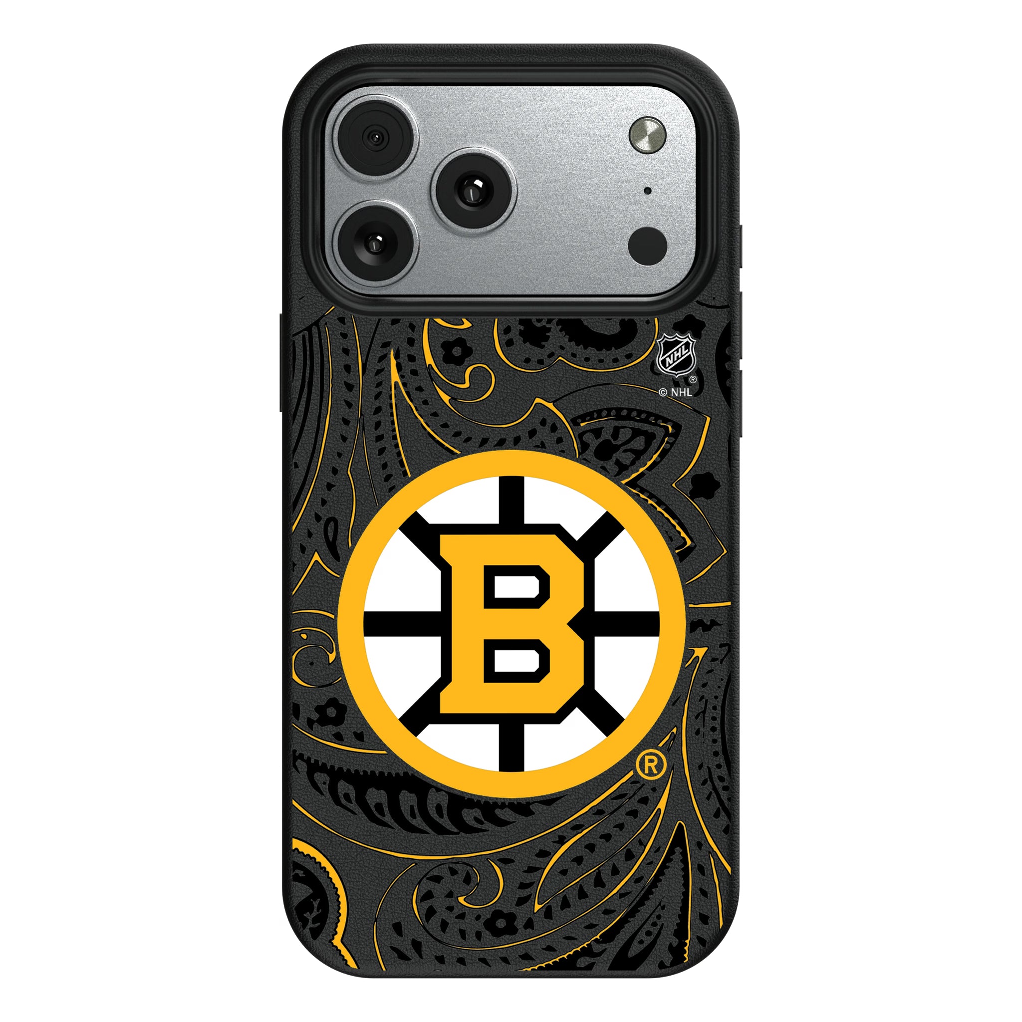 Boston Bruins Paisley iPhone MagSafe Compatible Phone Case for Apple iPhone#Device_iPhone 17 Pro Max