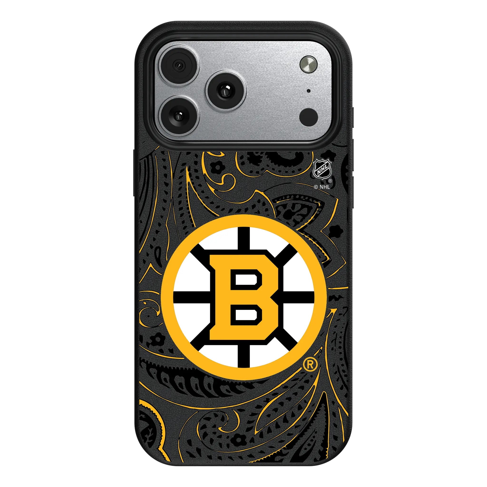 Boston Bruins Paisley iPhone MagSafe Compatible Phone Case for Apple iPhone#Device_iPhone 17 Pro Max