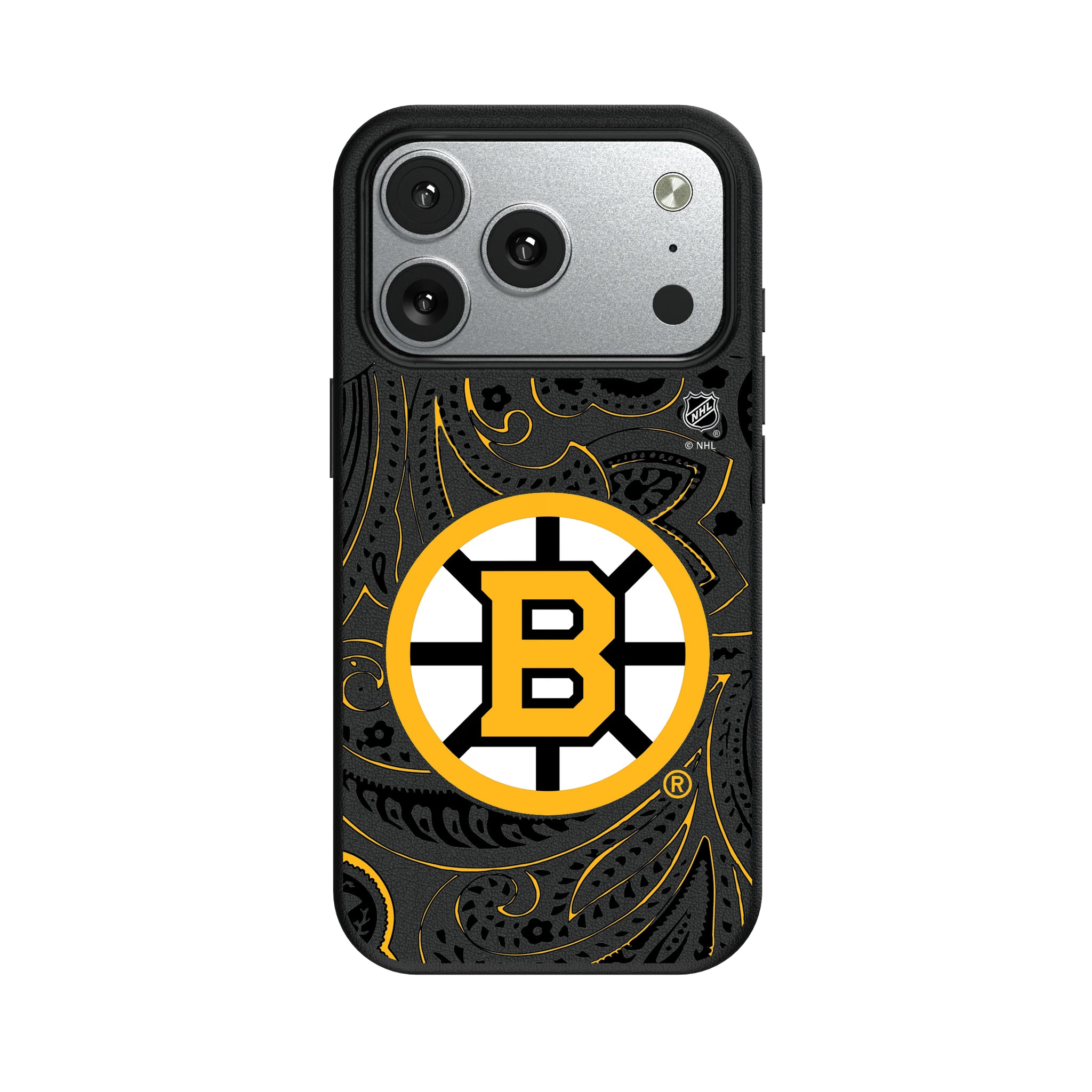 Boston Bruins Paisley iPhone MagSafe Compatible Phone Case for Apple iPhone#Device_iPhone 17 Pro
