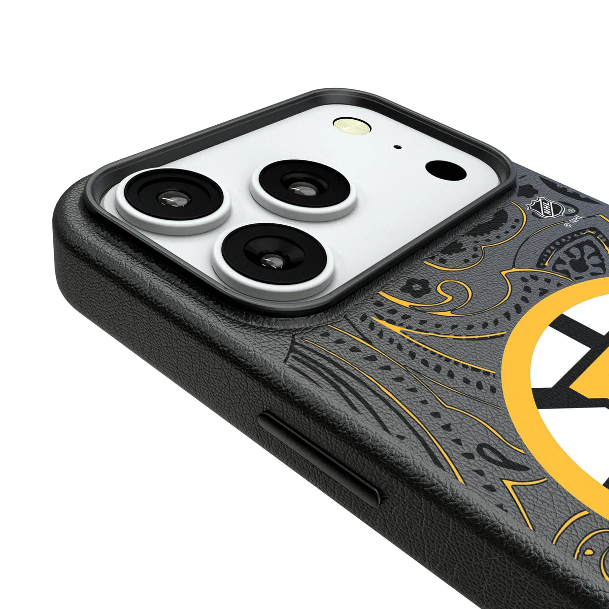 Boston Bruins Paisley iPhone MagSafe Compatible Phone Case for Apple iPhone - Detail#Device_iPhone 18 Pro