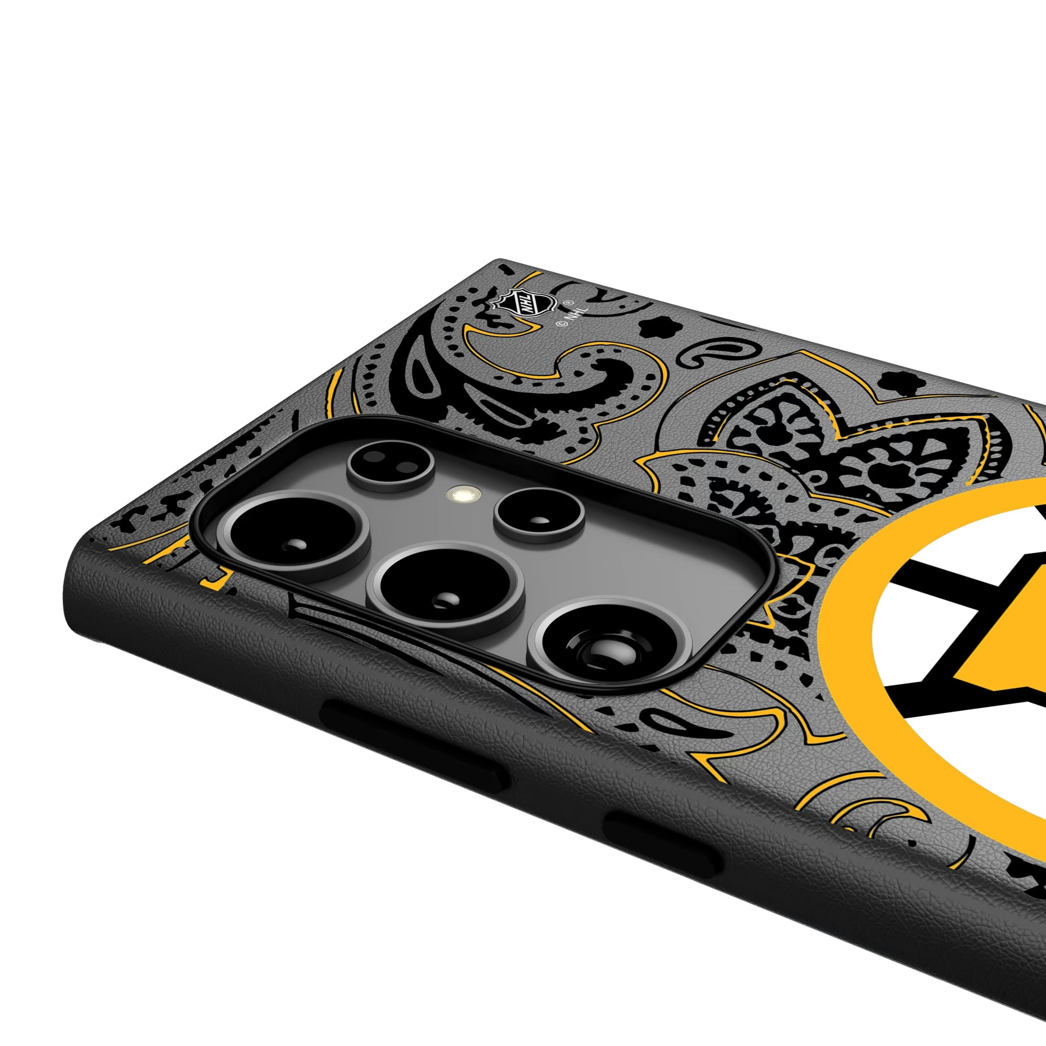Boston Bruins Paisley Galaxy MagSafe Compatible Phone Case for Samsung Galaxy - Detail