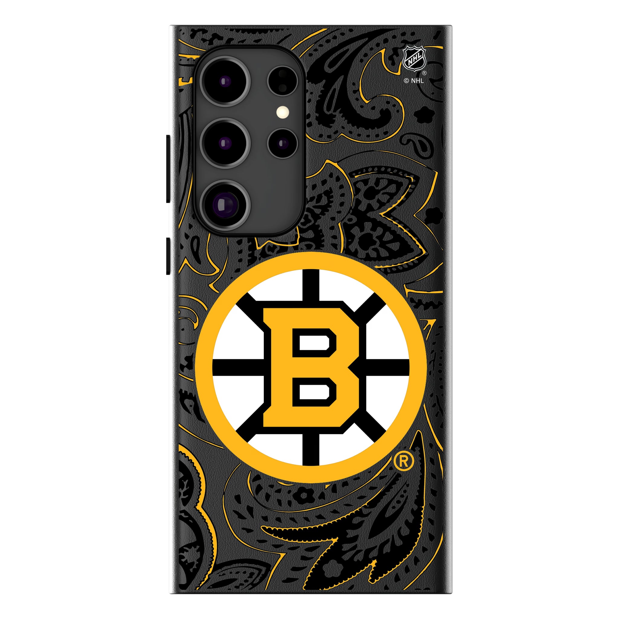 Boston Bruins Paisley Galaxy MagSafe Compatible Phone Case for Samsung Galaxy
