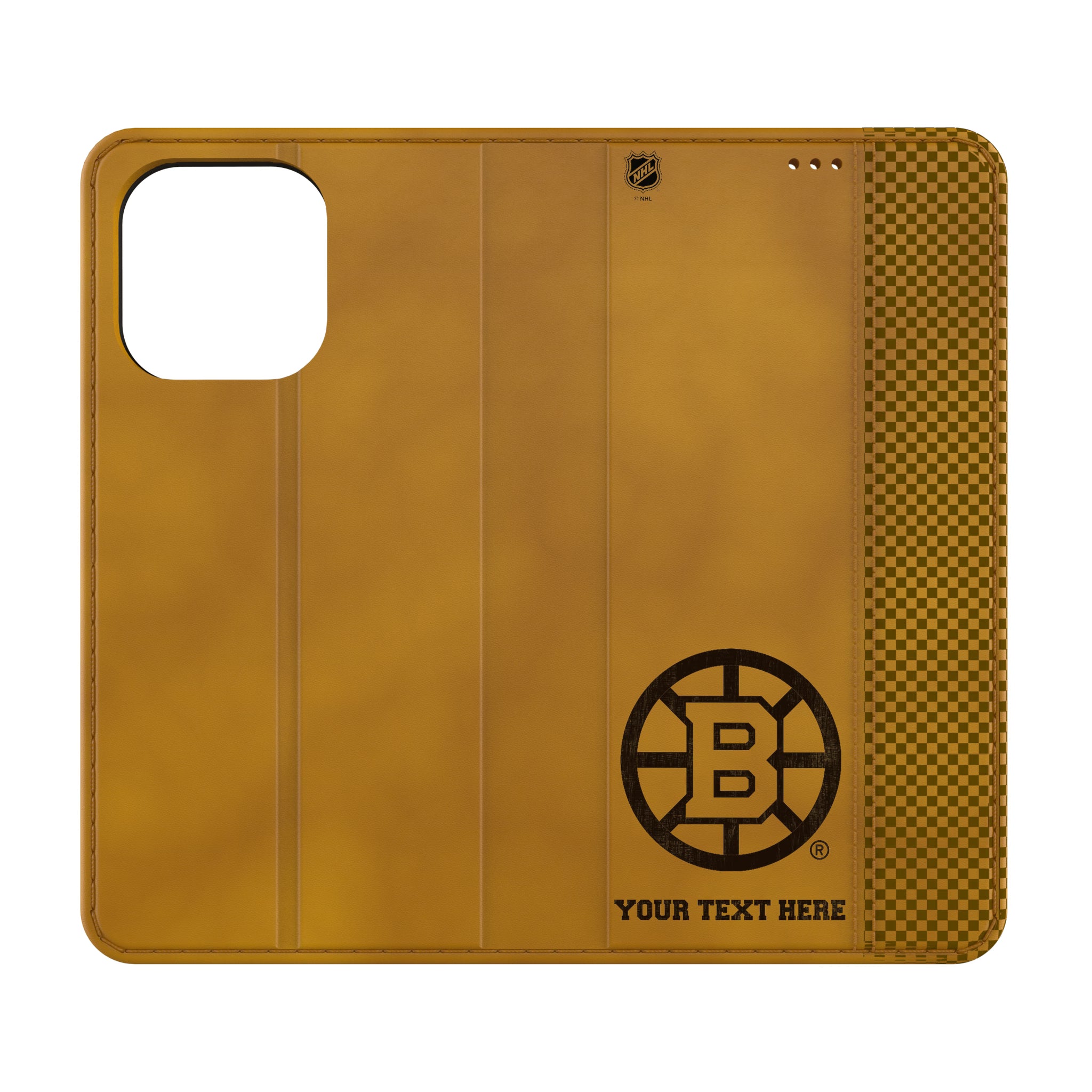 Boston Bruins Personalized Burn iPhone Folio Phone Case for Apple iPhone