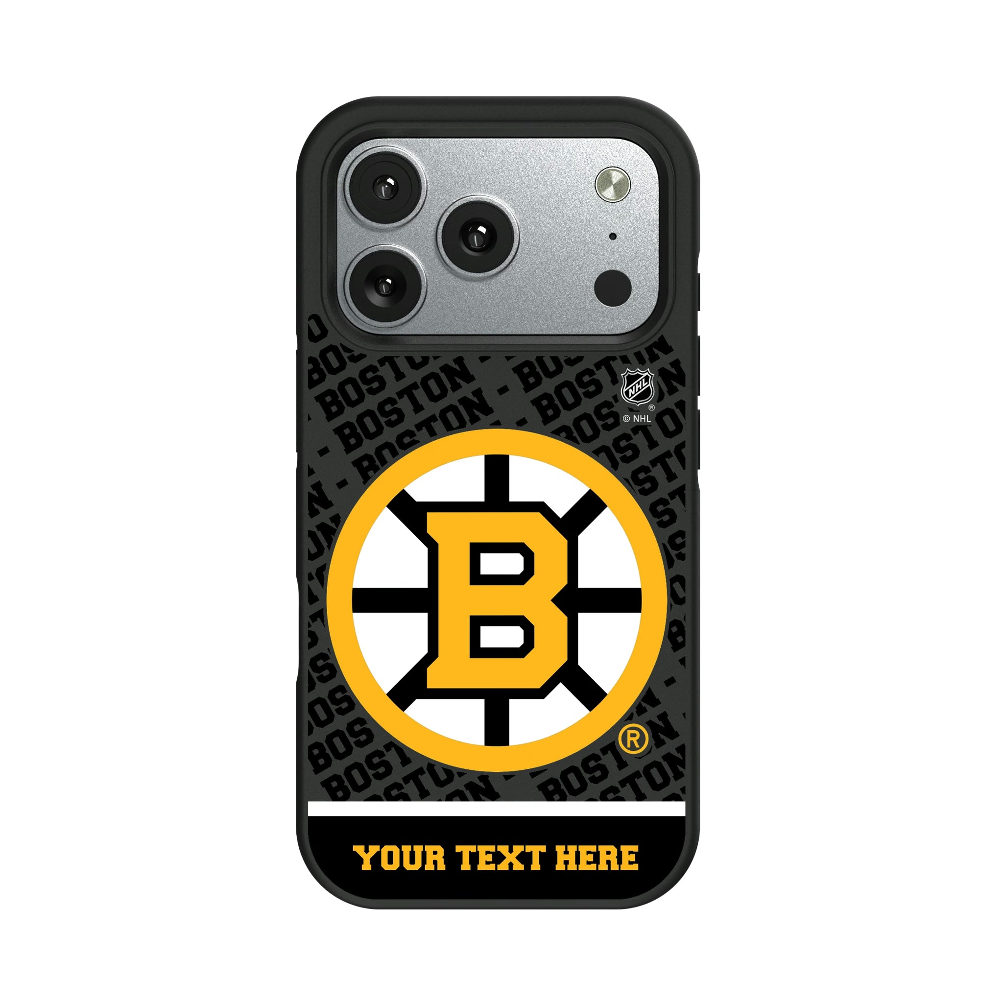 Boston Bruins Personalized EndZone Plus iPhone Bump Phone Case for Apple iPhone#Device_iPhone 17 Pro