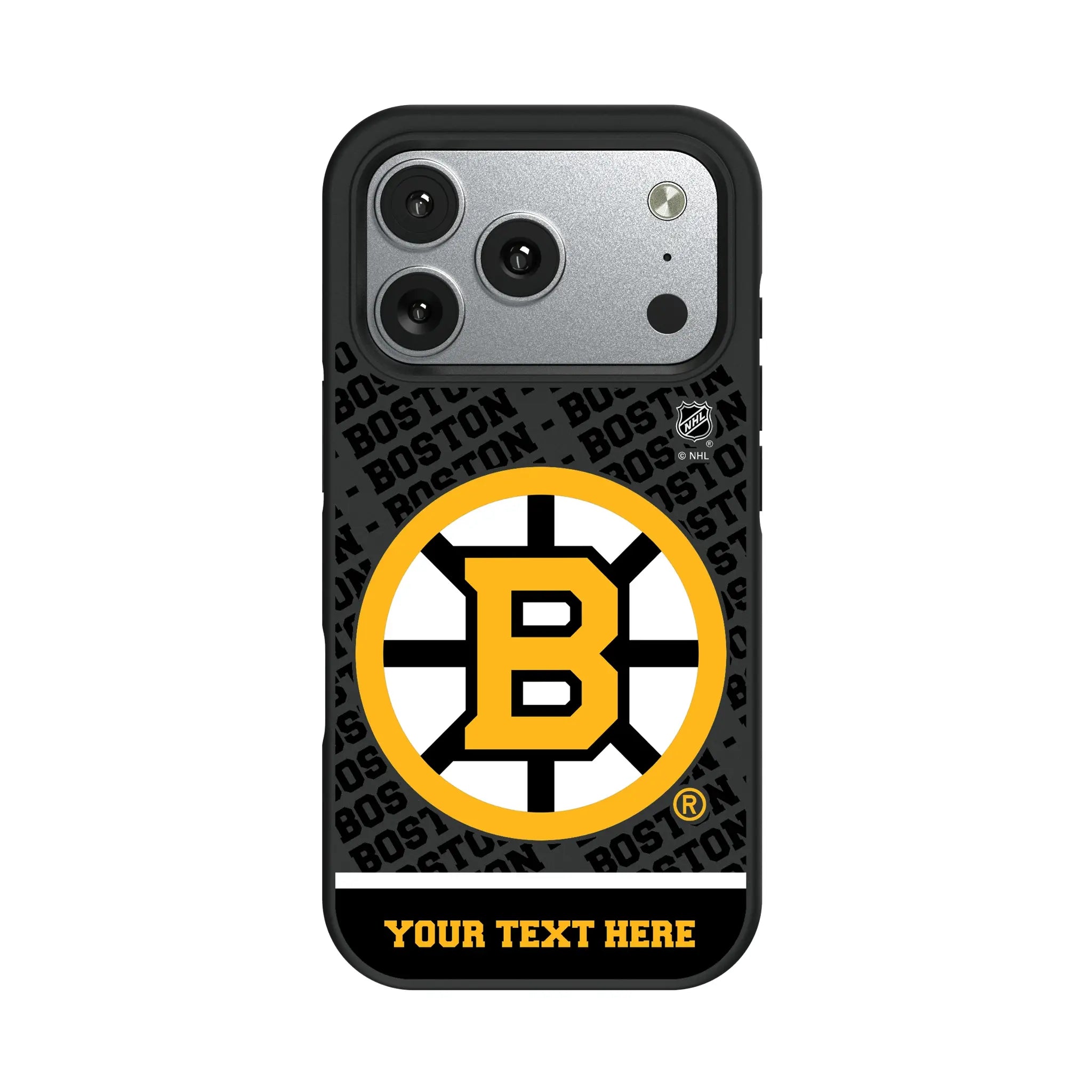 Boston Bruins Personalized EndZone Plus iPhone Bump Phone Case for Apple iPhone#Device_iPhone 17 Pro