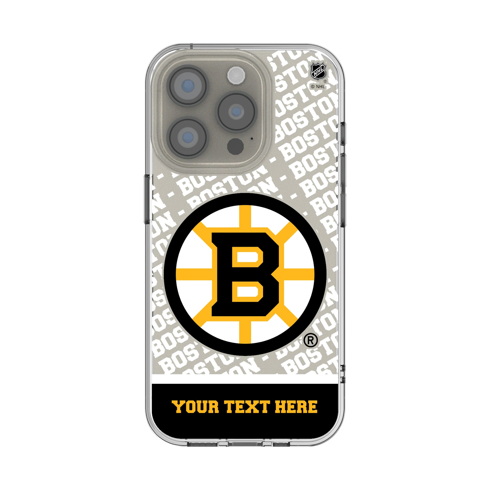 Boston Bruins Personalized EndZone Plus iPhone Clear Phone Case for Apple iPhone