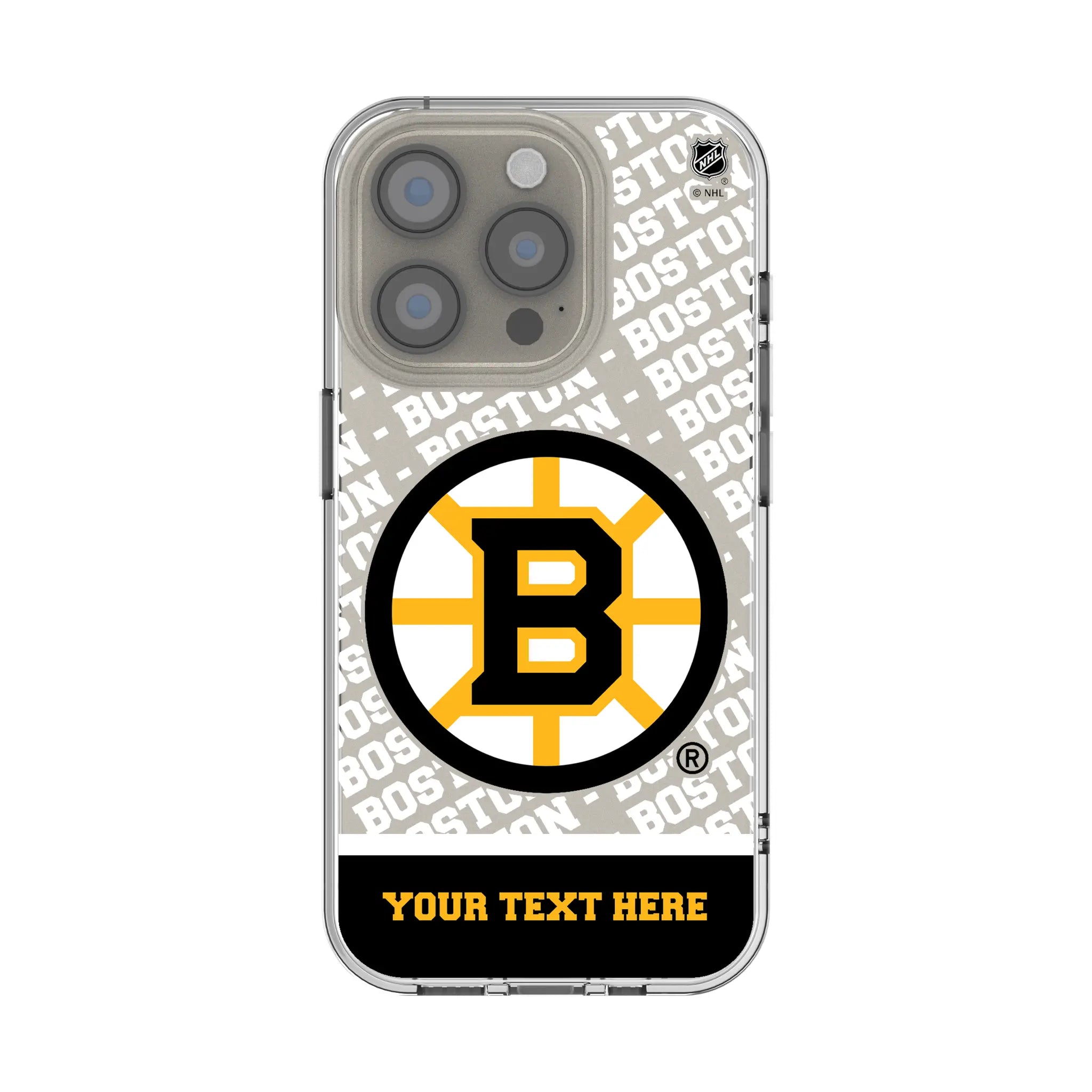 Boston Bruins Personalized EndZone Plus iPhone Clear Phone Case for Apple iPhone