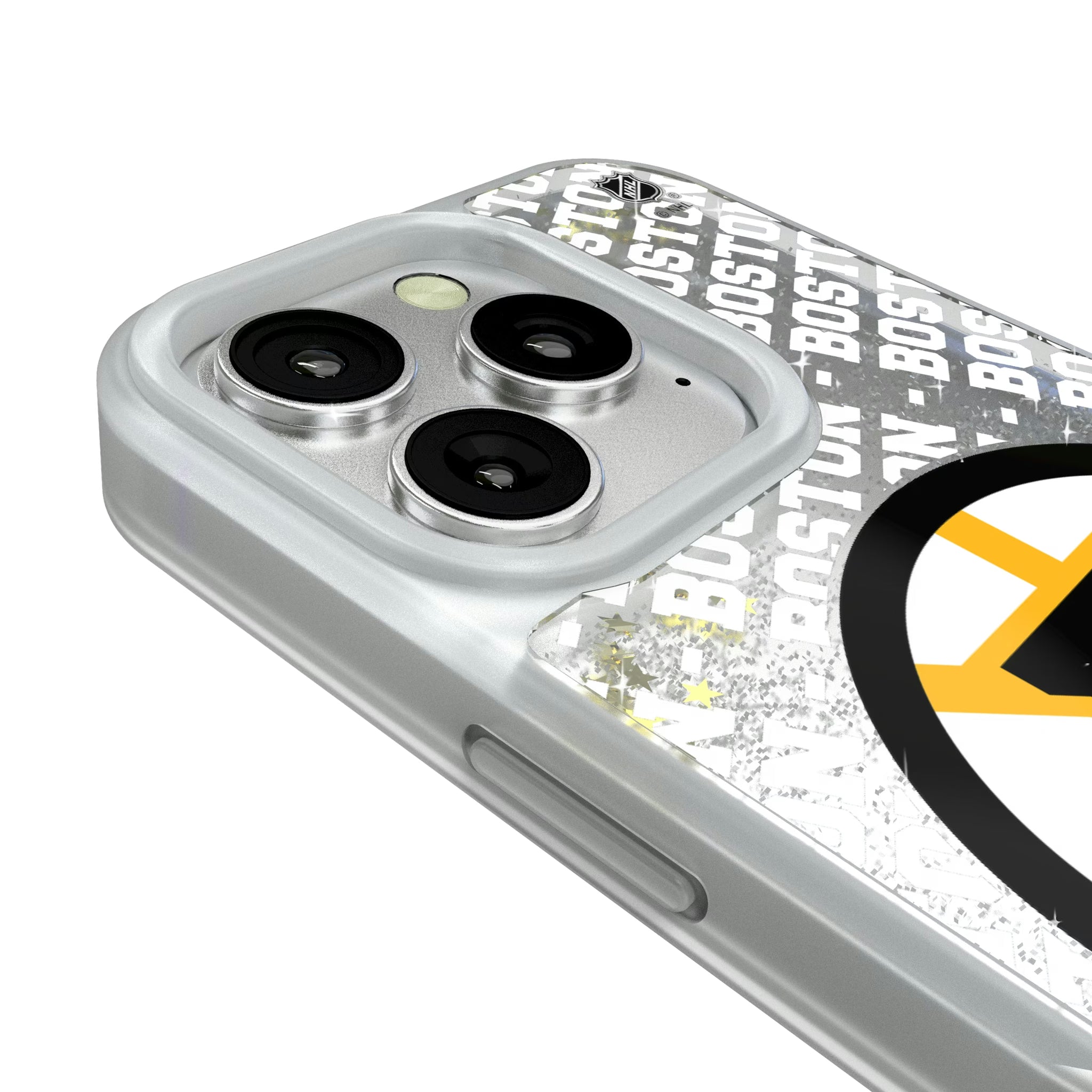 Boston Bruins Personalized EndZone Plus iPhone Glitter Phone Case for Apple iPhone - Detail#Device_iPhone 16 Pro