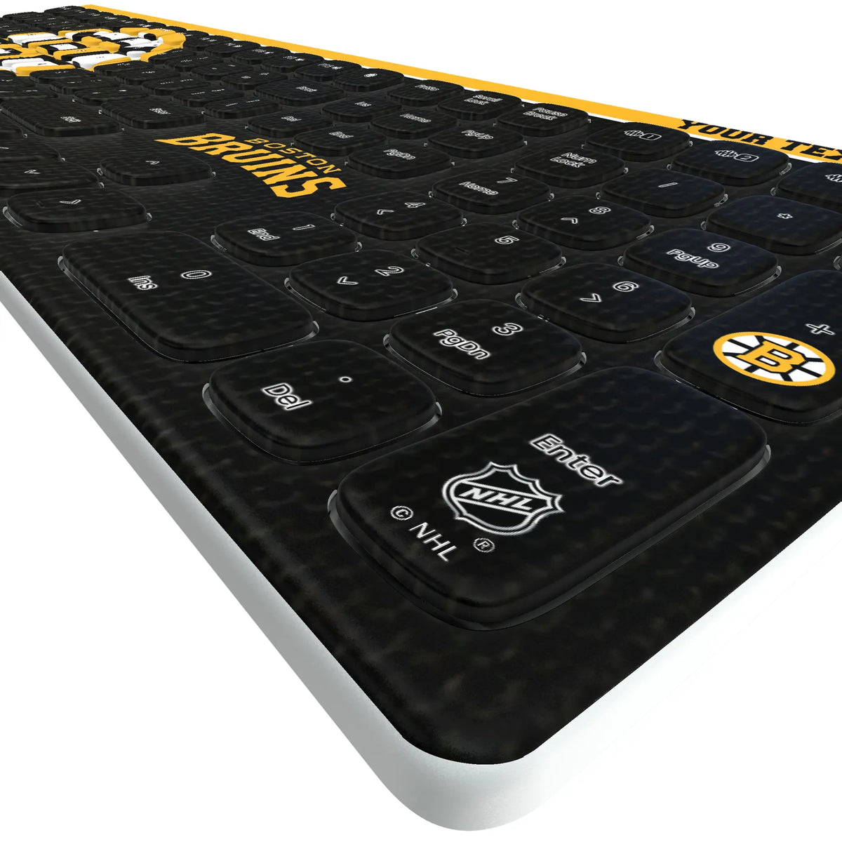 Boston Bruins Personalized Endzone Solid KKB605 Curved Wireless Keyboard - Detail