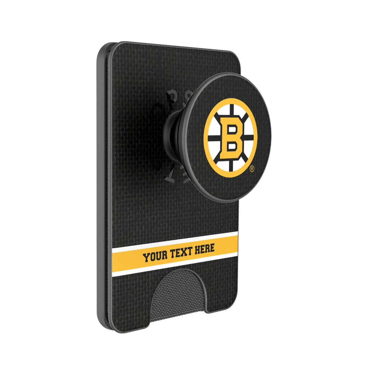 Boston Bruins Personalized Endzone Solid Popsockets Wallet Magnetic