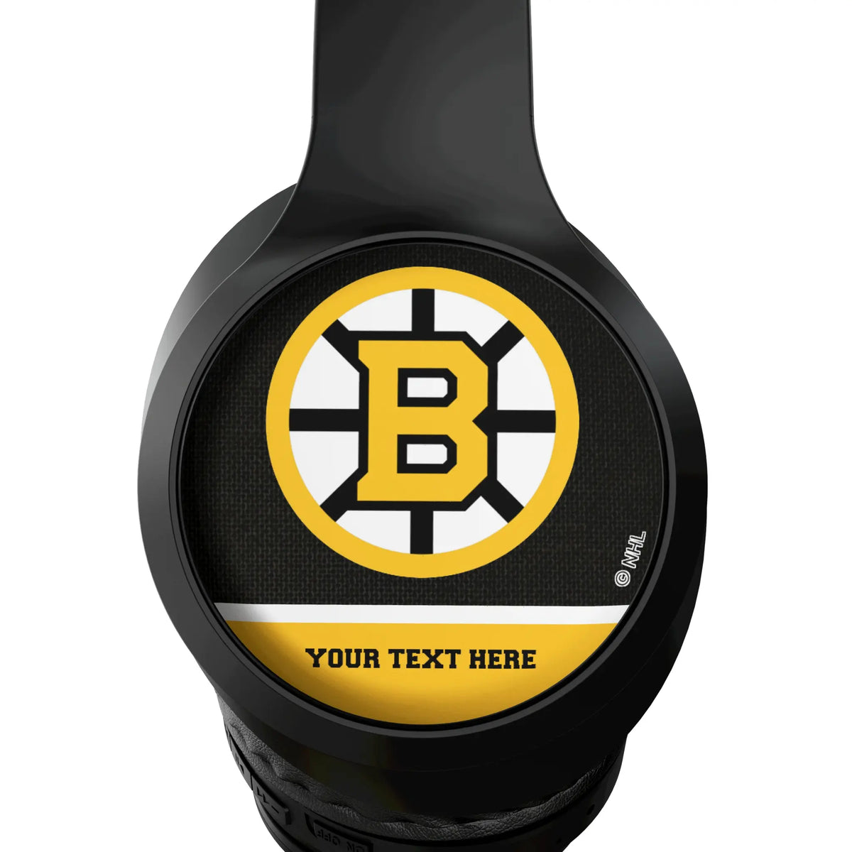 Boston Bruins Personalized Endzone Solid Wireless Over-Ear Headphones With Case - Detail