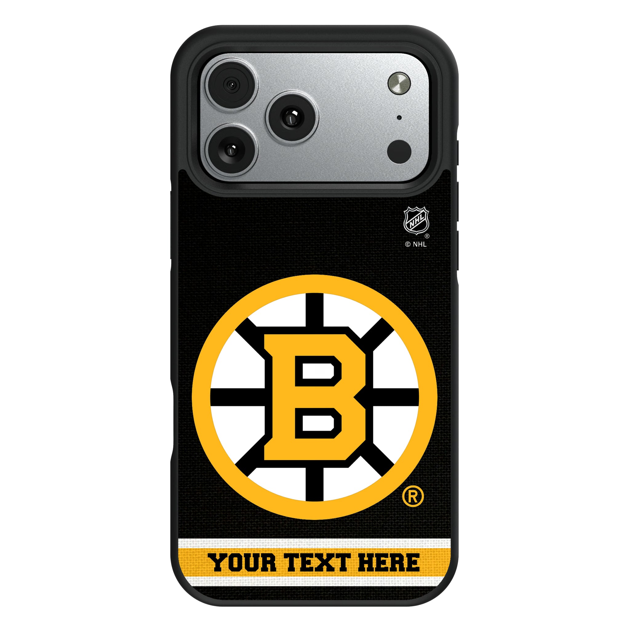 Boston Bruins Personalized Stripe iPhone Bump Phone Case for Apple iPhone#Device_iPhone 17 Pro Max