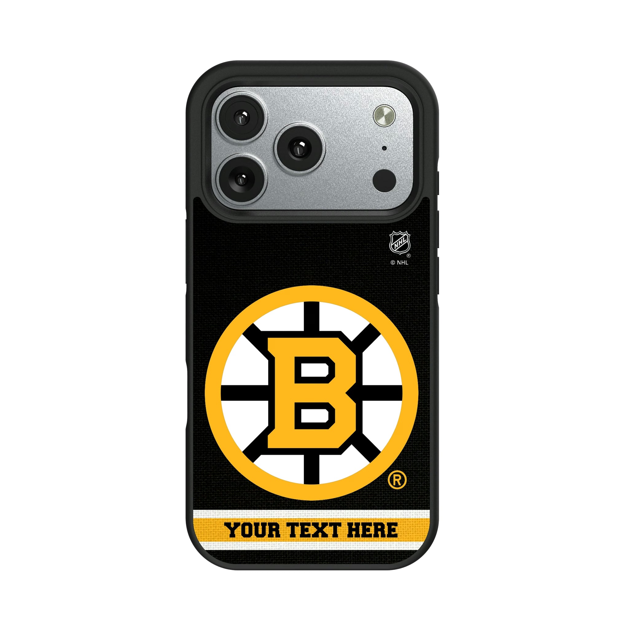 Boston Bruins Personalized Stripe iPhone Bump Phone Case for Apple iPhone#Device_iPhone 17 Pro