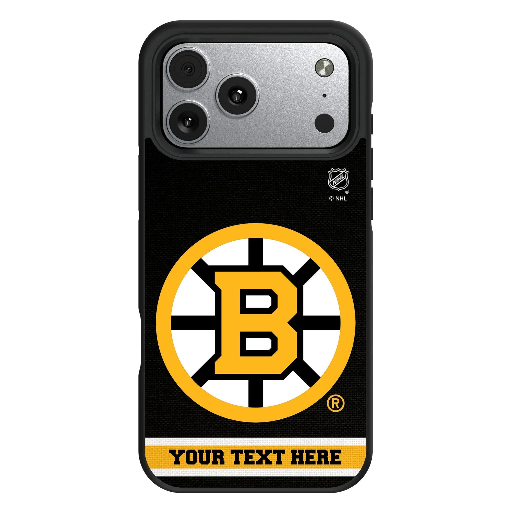 Boston Bruins Personalized Stripe iPhone Bump Phone Case for Apple iPhone#Device_iPhone 17 Pro Max