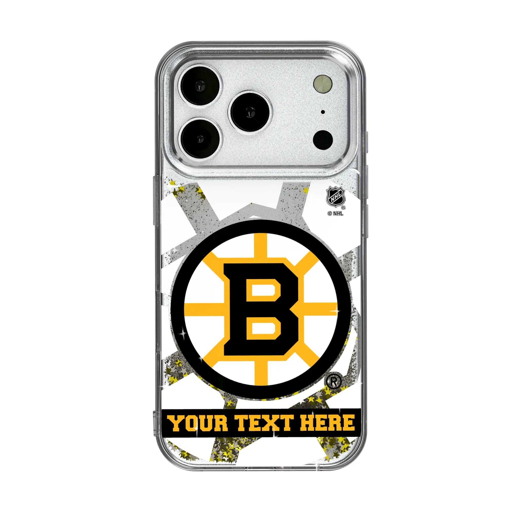 Boston Bruins Personalized Tilt iPhone Glitter Phone Case for Apple iPhone
