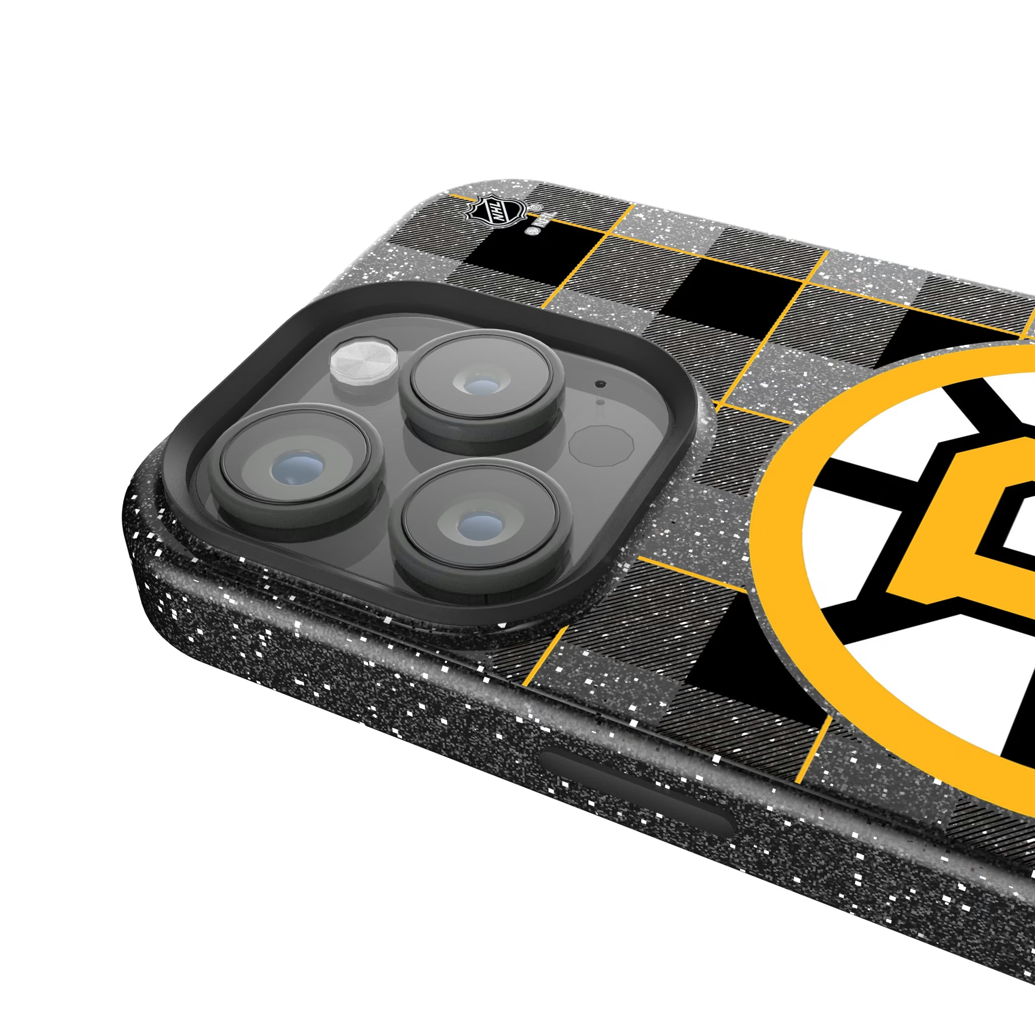 Boston Bruins Plaid iPhone Bling Phone Case for Apple iPhone - Detail