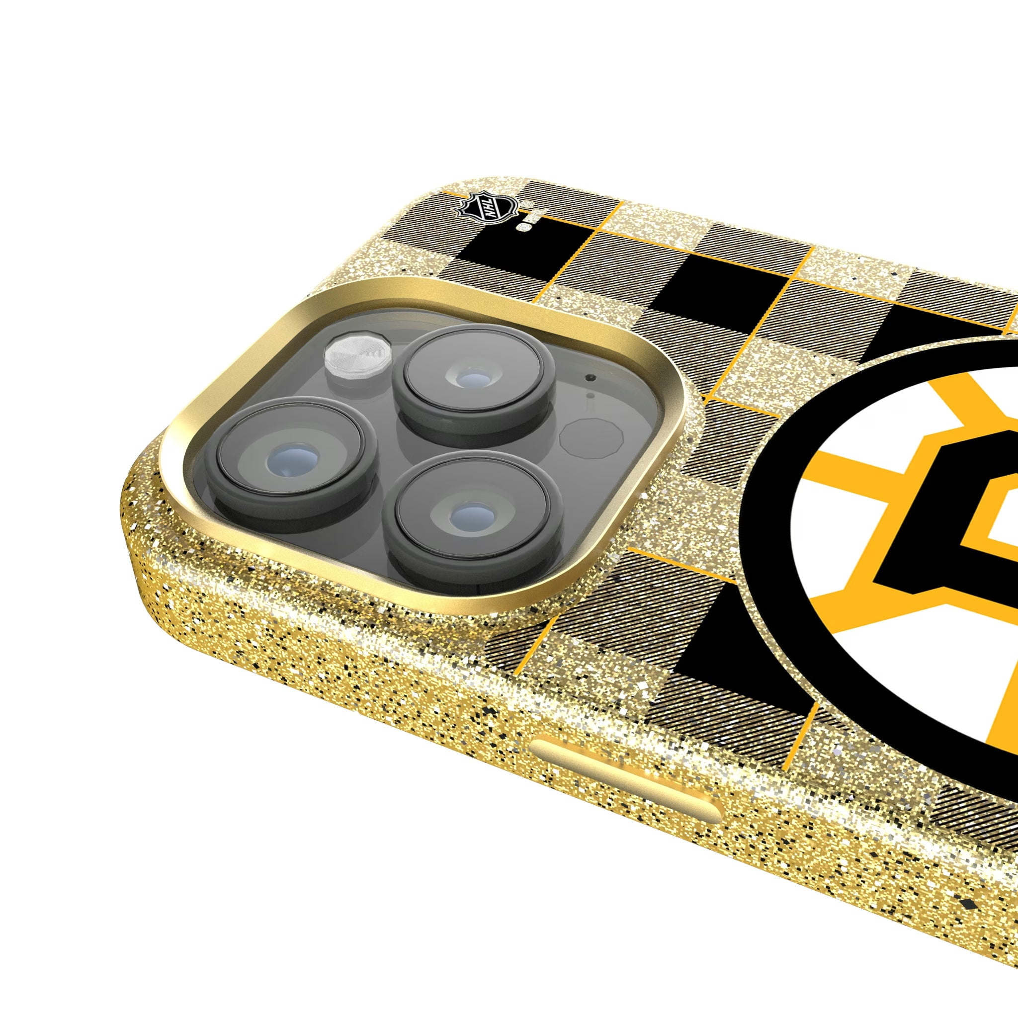 Boston Bruins Plaid iPhone Bling Phone Case for Apple iPhone - Detail
