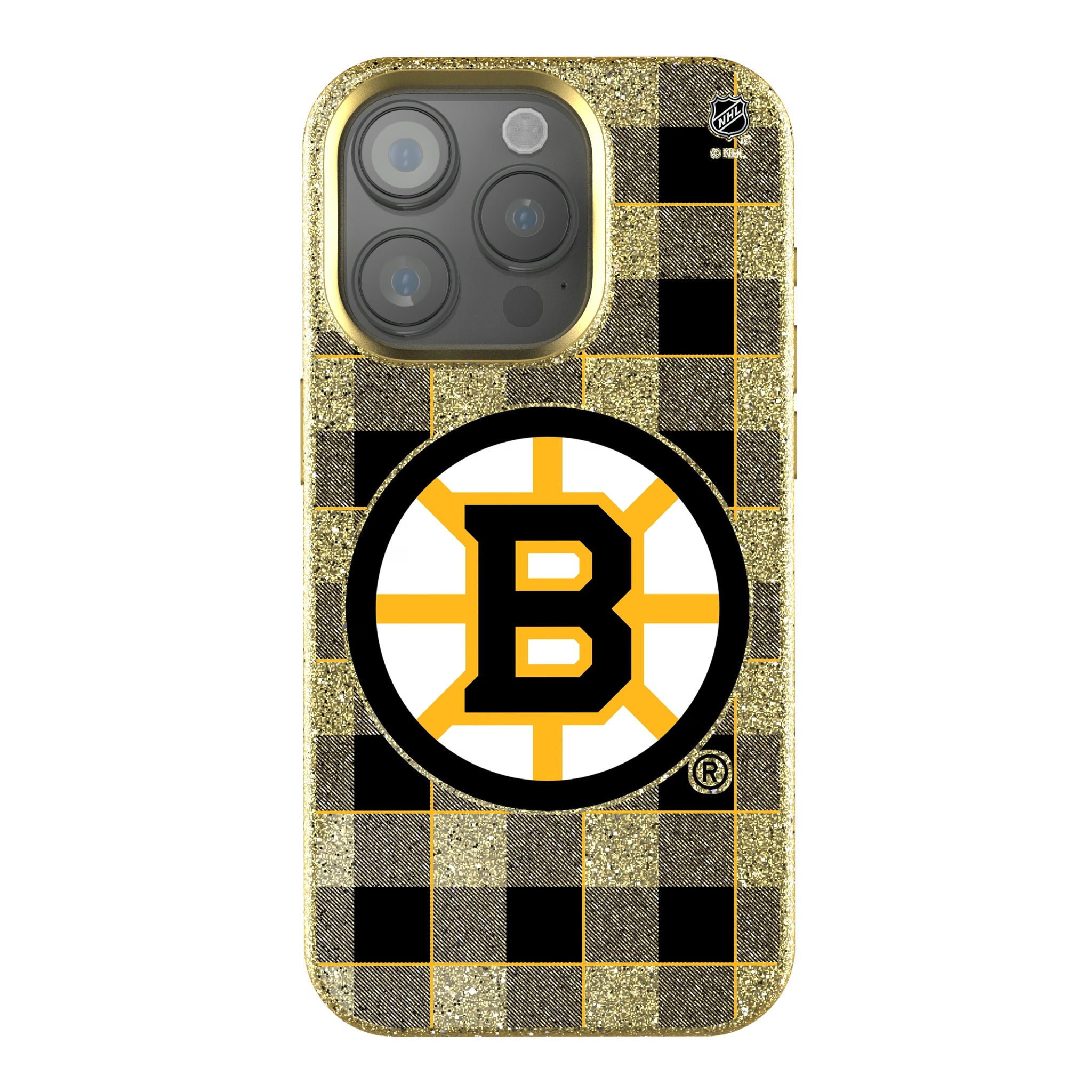 Boston Bruins Plaid iPhone Bling Phone Case for Apple iPhone