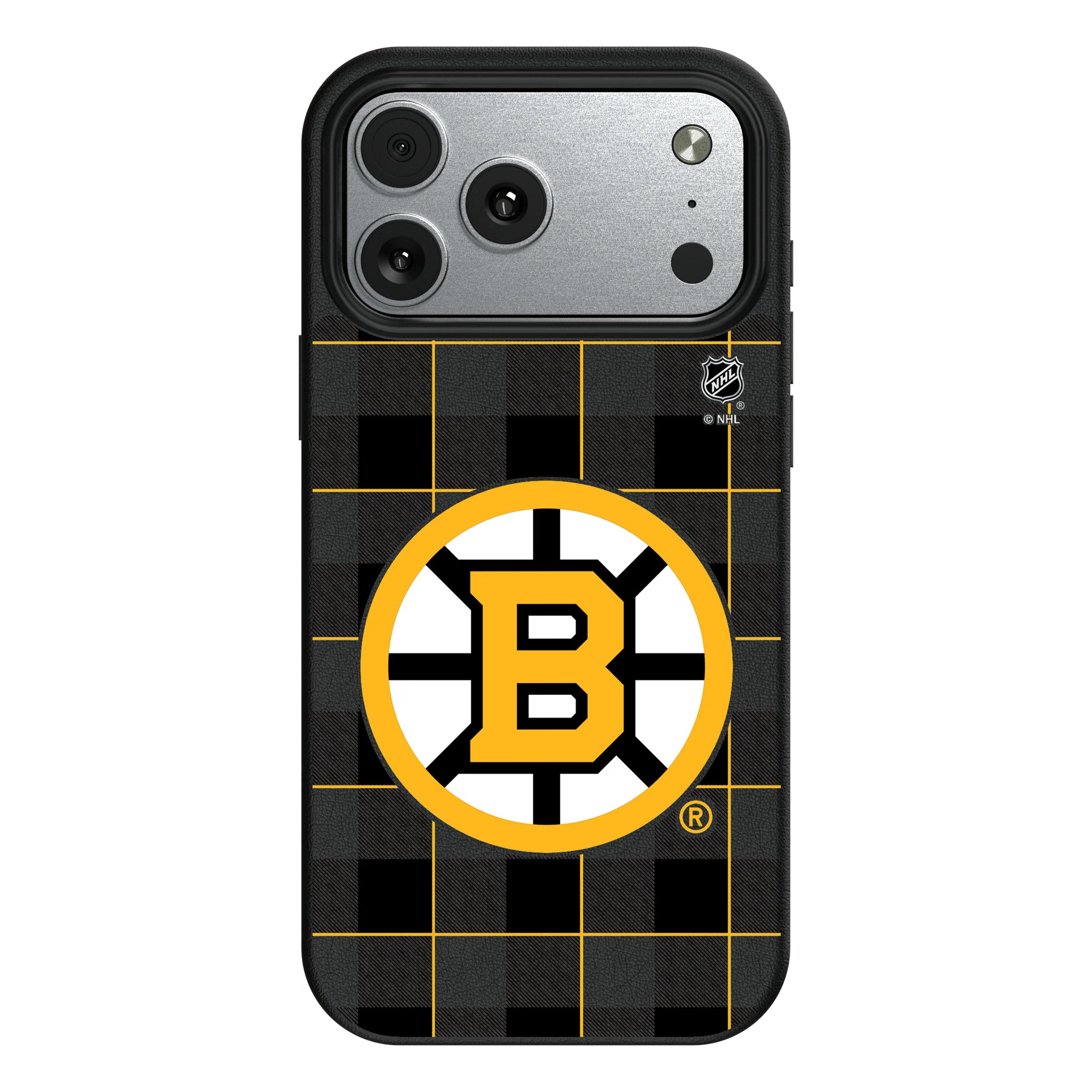 Boston Bruins Plaid iPhone MagSafe Compatible Phone Case for Apple iPhone#Device_iPhone 17 Pro Max