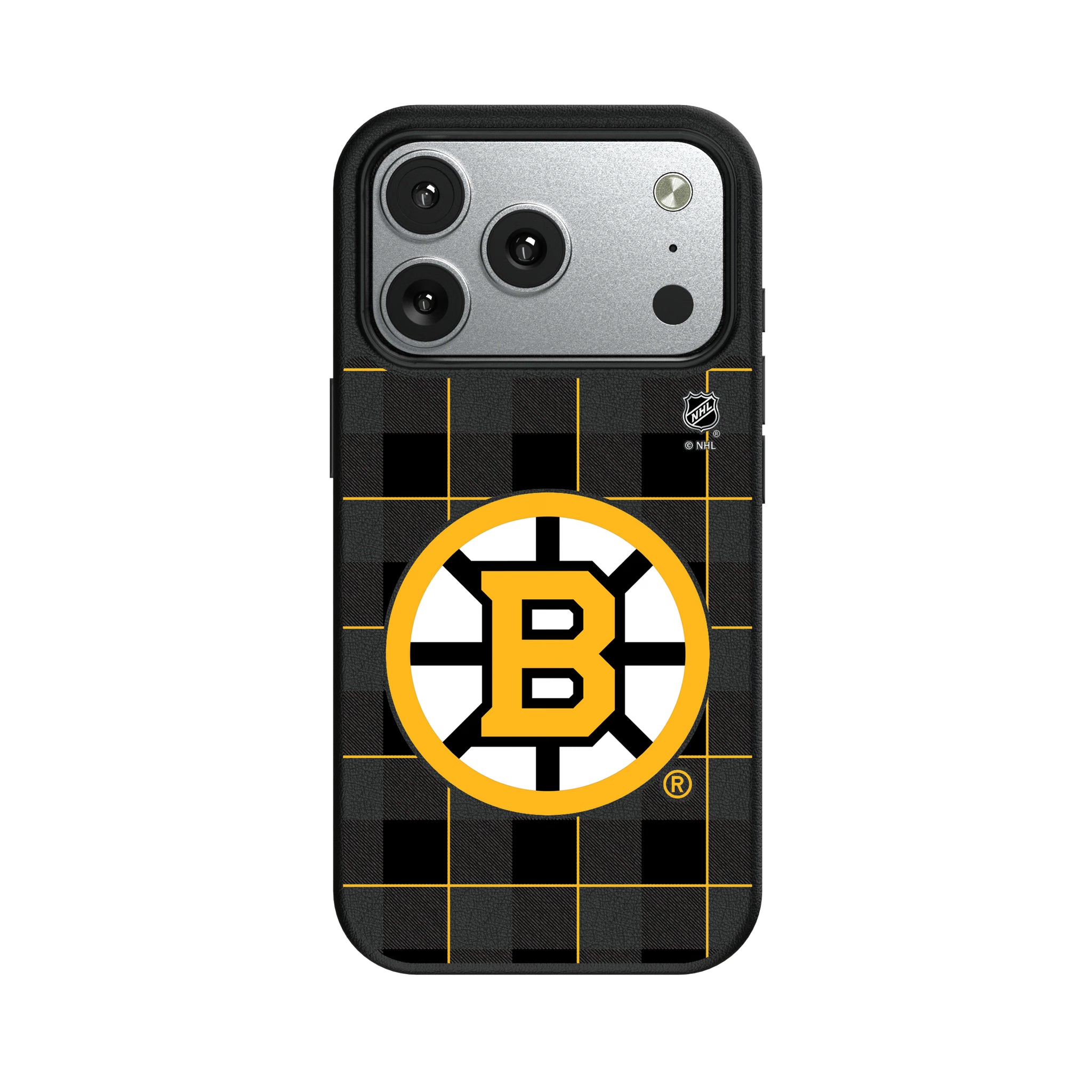 Boston Bruins Plaid iPhone MagSafe Compatible Phone Case for Apple iPhone#Device_iPhone 17 Pro