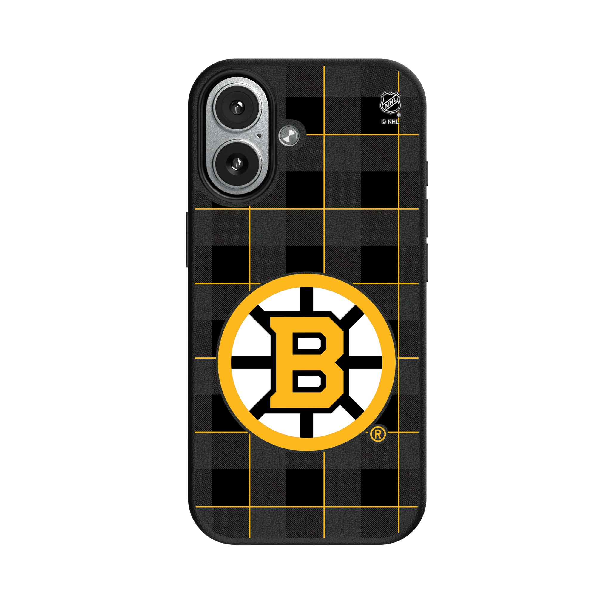Boston Bruins Plaid iPhone MagSafe Compatible Phone Case for Apple iPhone#Device_iPhone 17