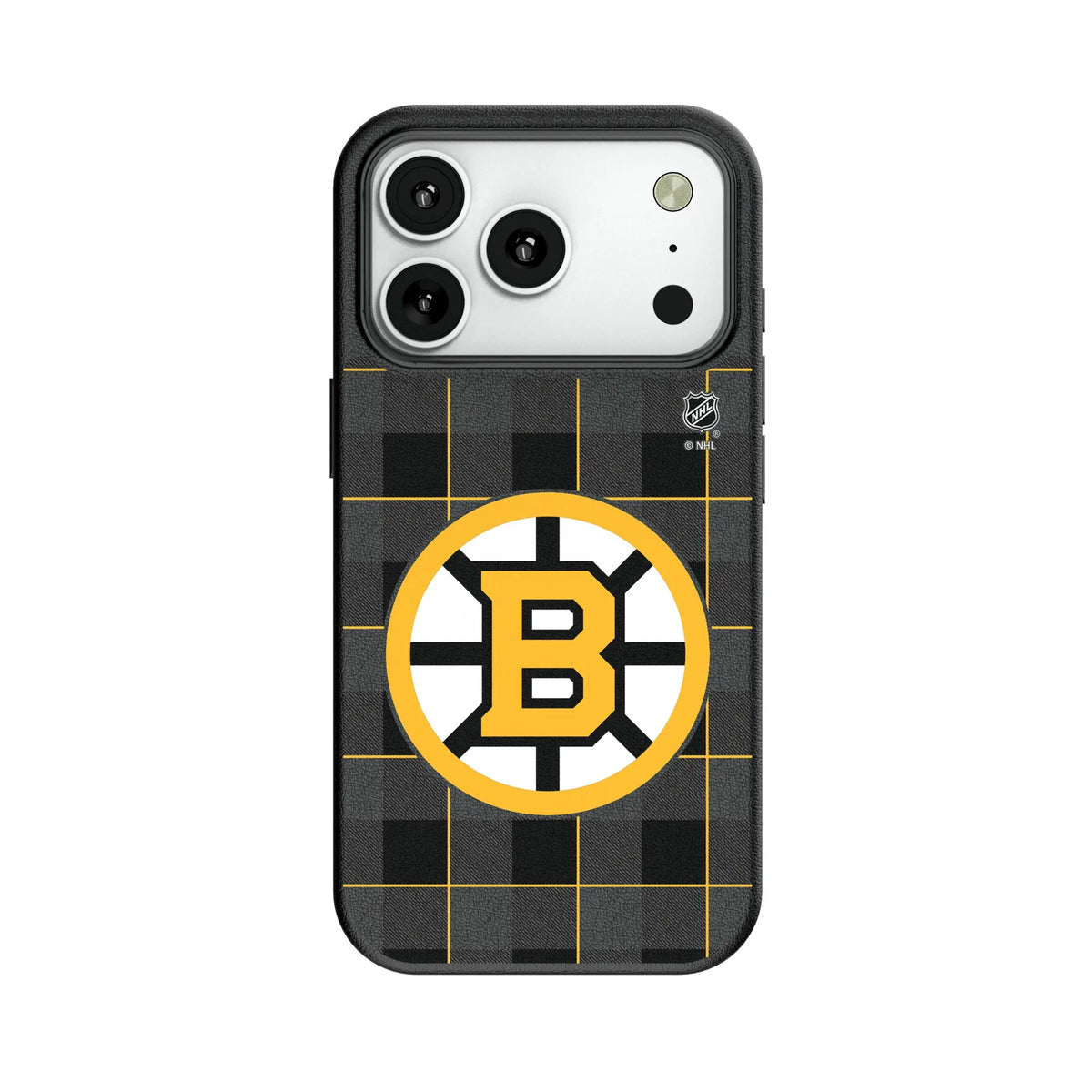 Boston Bruins Plaid MagSafe Compatible Phone Case for Apple iPhone