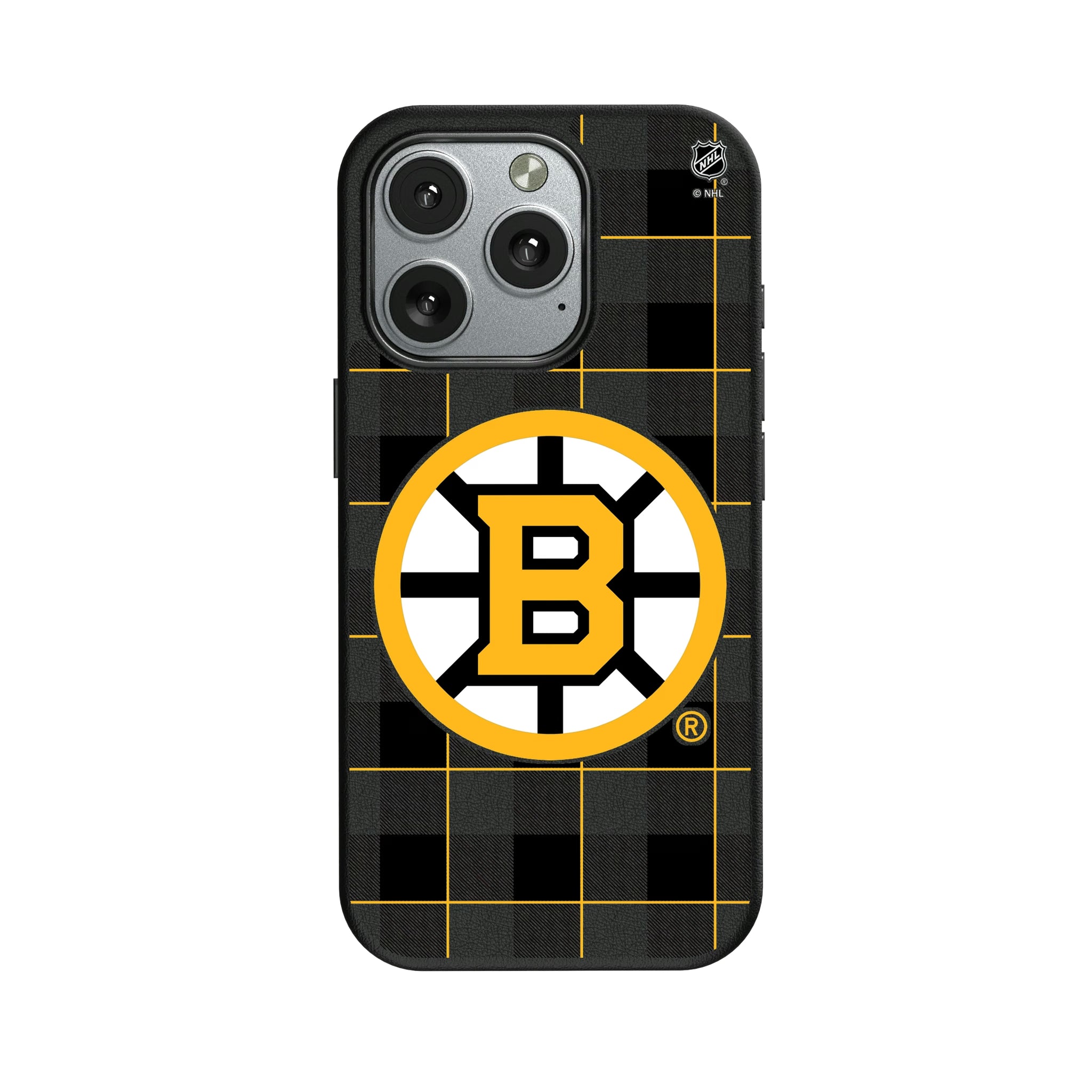 Boston Bruins Plaid iPhone MagSafe Compatible Phone Case for Apple iPhone