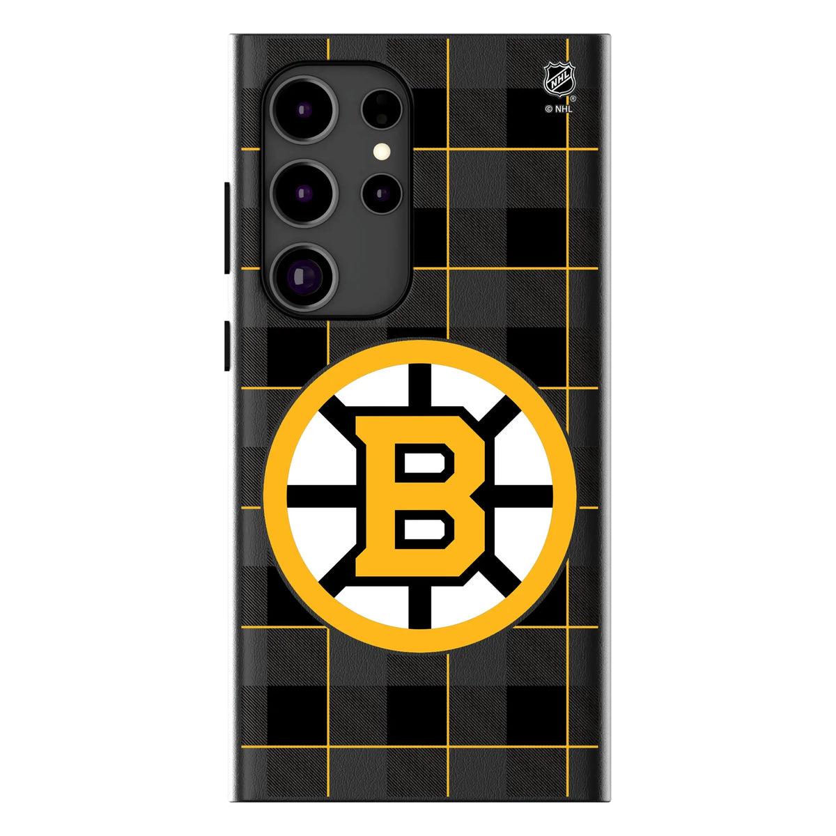 Boston Bruins Plaid Galaxy MagSafe Compatible Phone Case for Samsung Galaxy#Device_Galaxy S24 Ultra